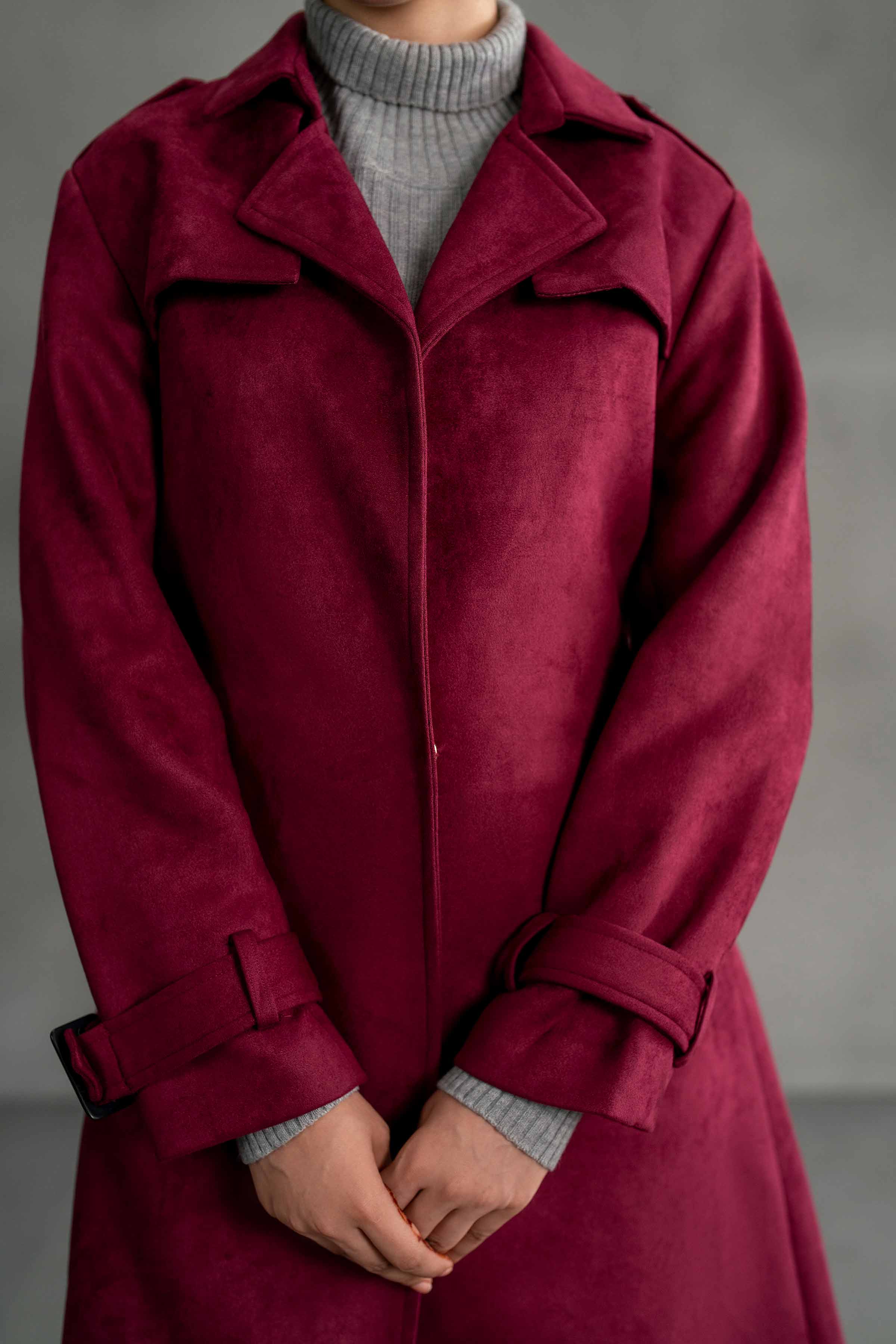 NishatUK - Brown Solids Soft Cozy and Durable 1-piece ready to wear Coat