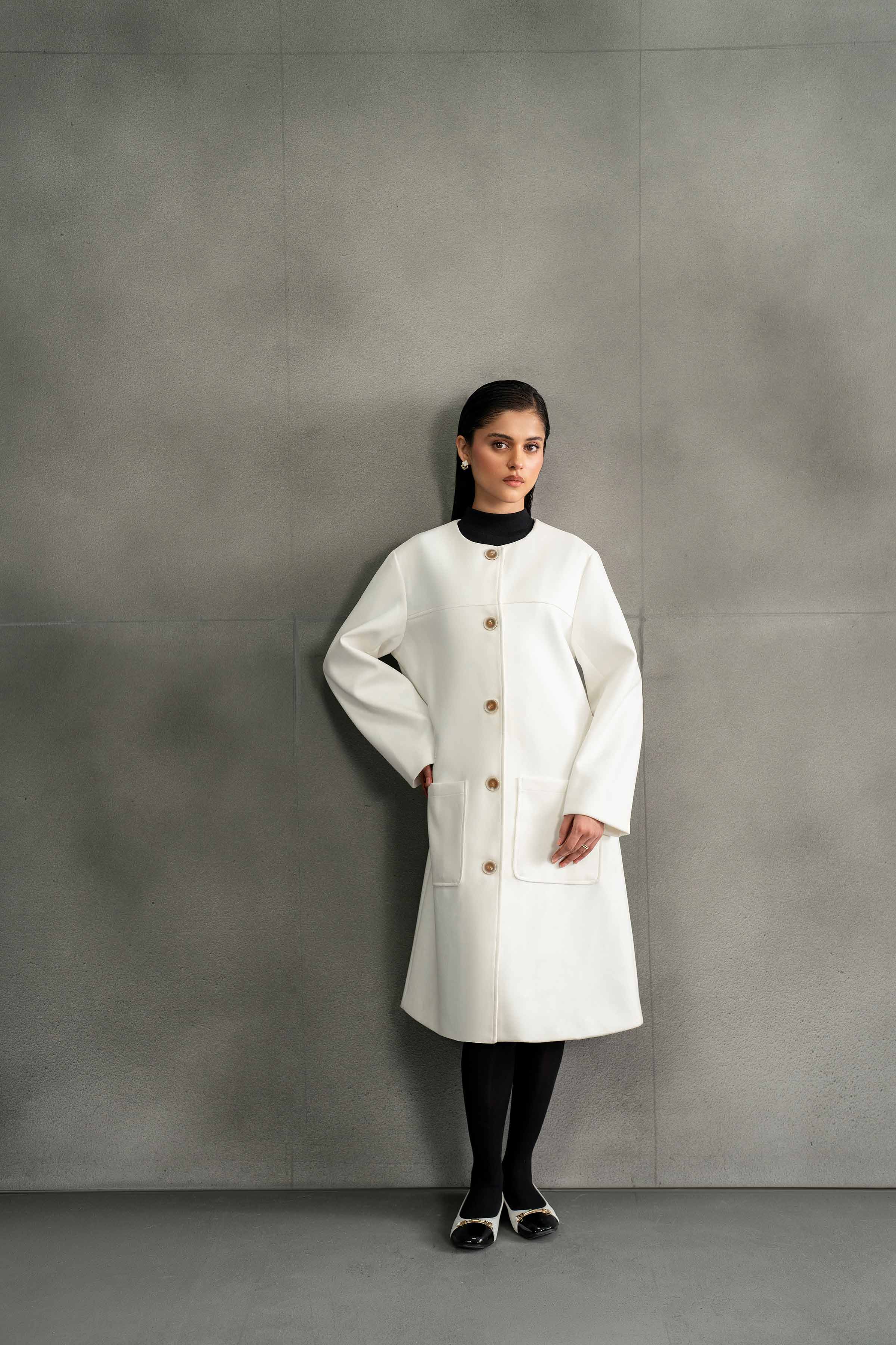 NishatUK - Brown Solids Soft Cozy and Durable 1-piece ready to wear Coat