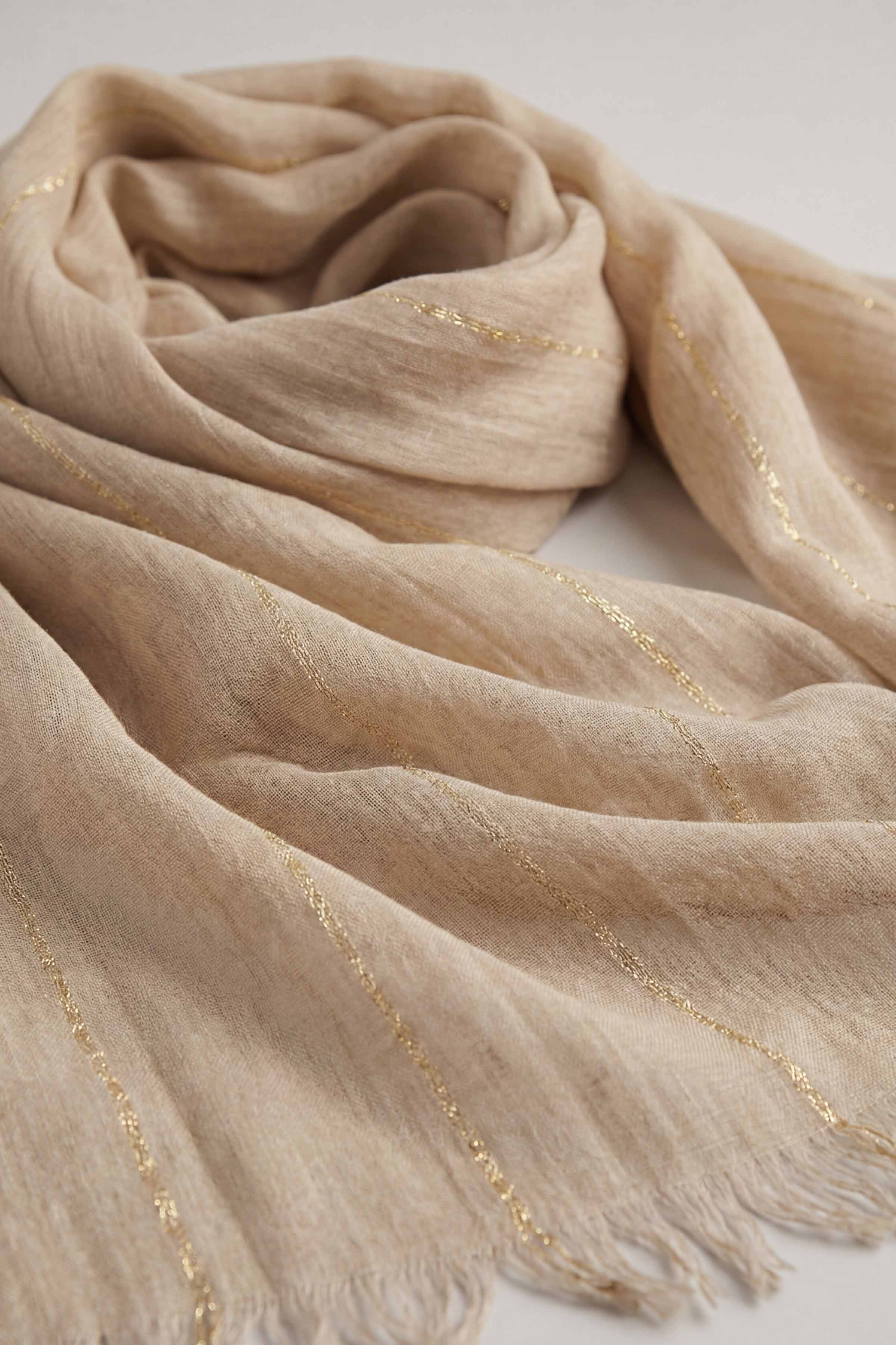 Beige Women Scarf-443442118