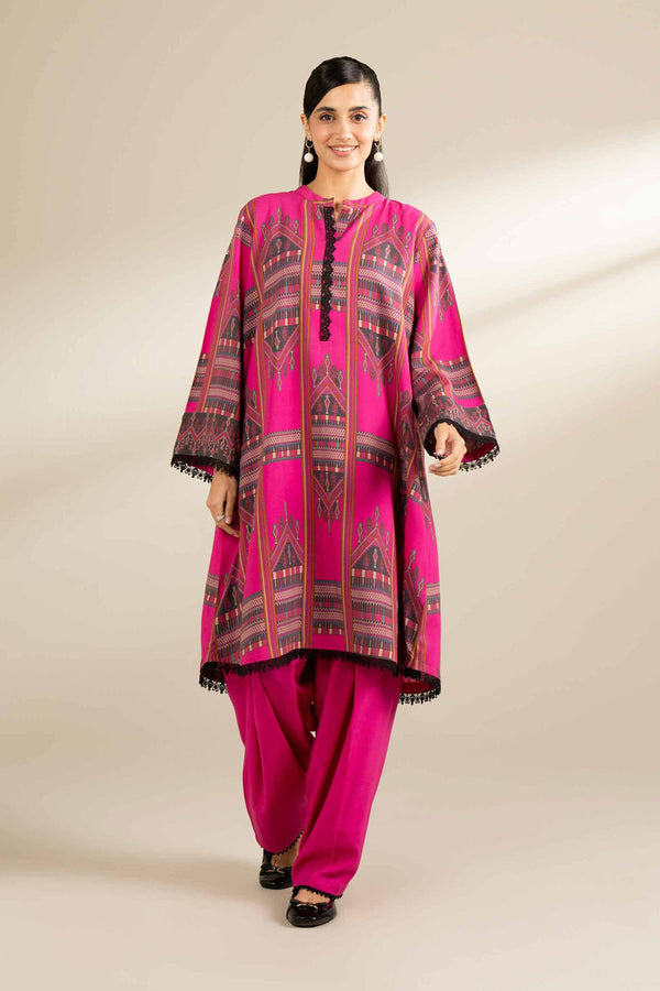 2 Piece Printed Unstitched Any Day Suit Pink