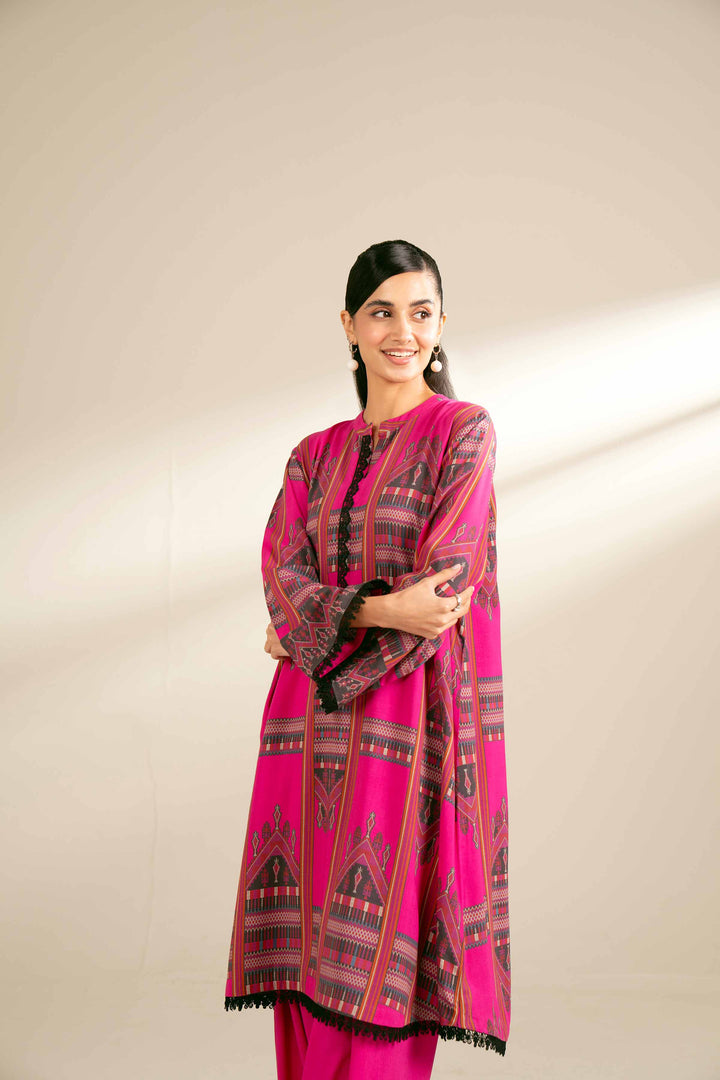 2 Piece Printed Unstitched Any Day Suit Pink