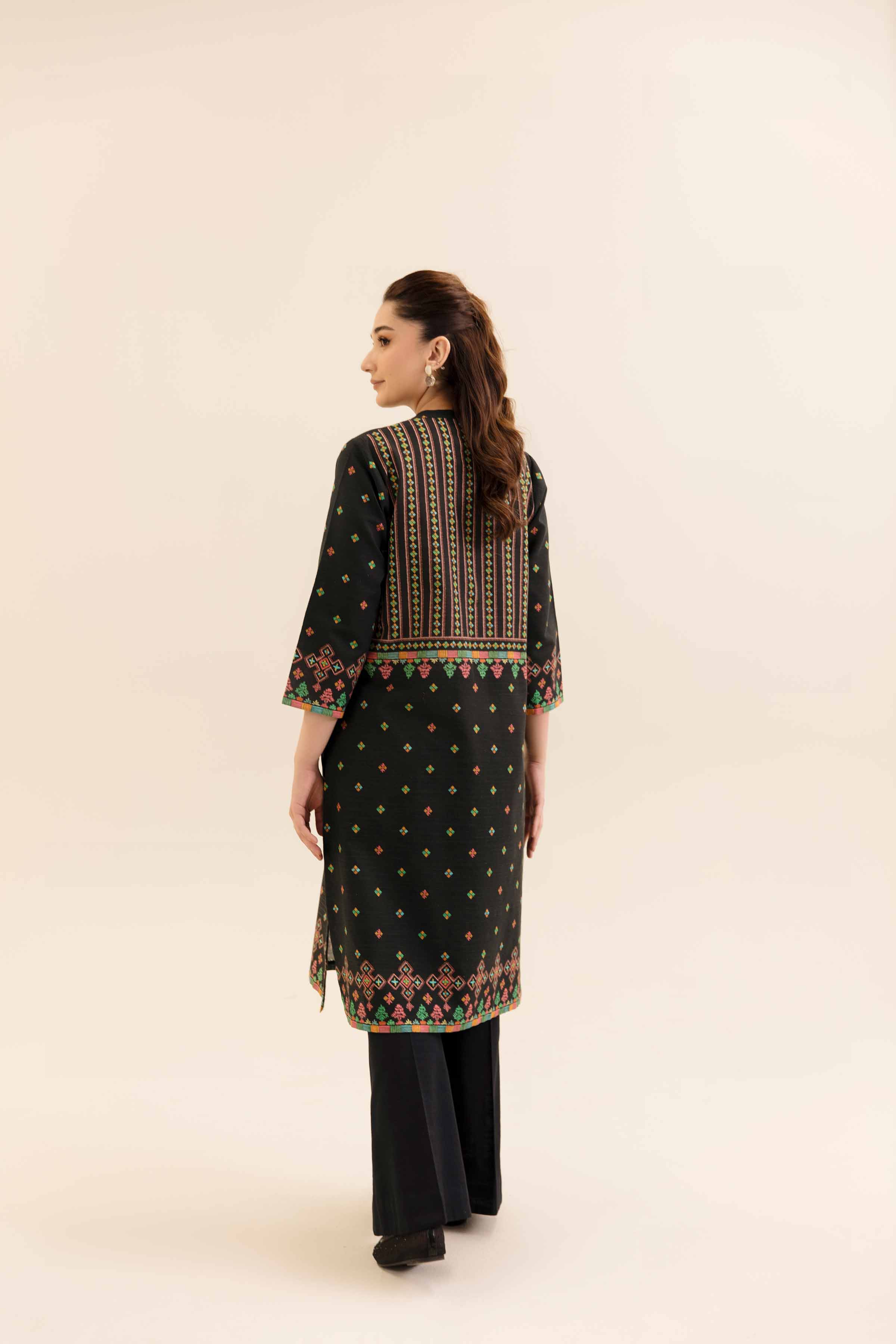 NishatUK - Black Printed Khaddar 2-piece unstitched Dress