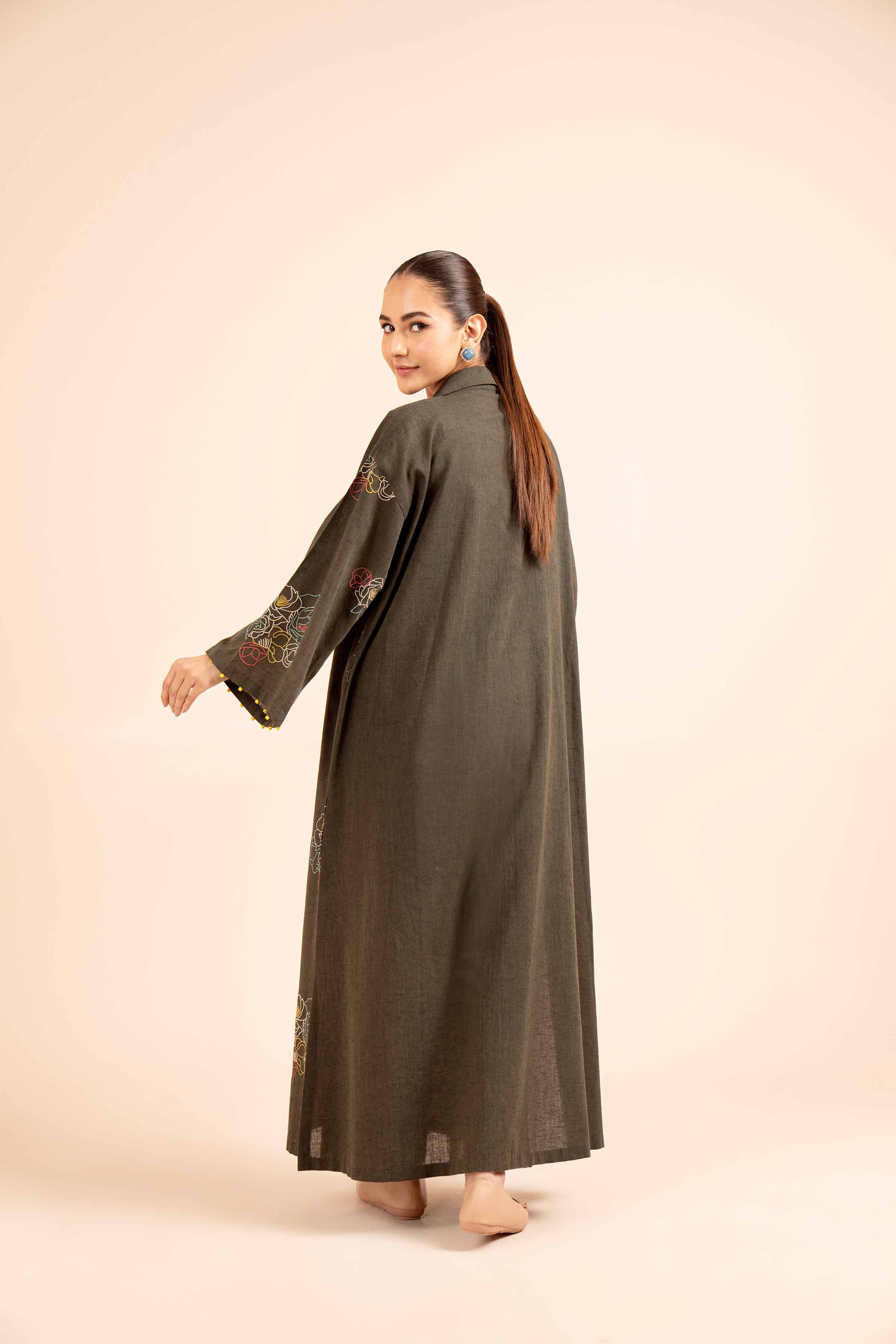 NishatUK - Green Embroidered  Linen 2-piece unstitched Dress