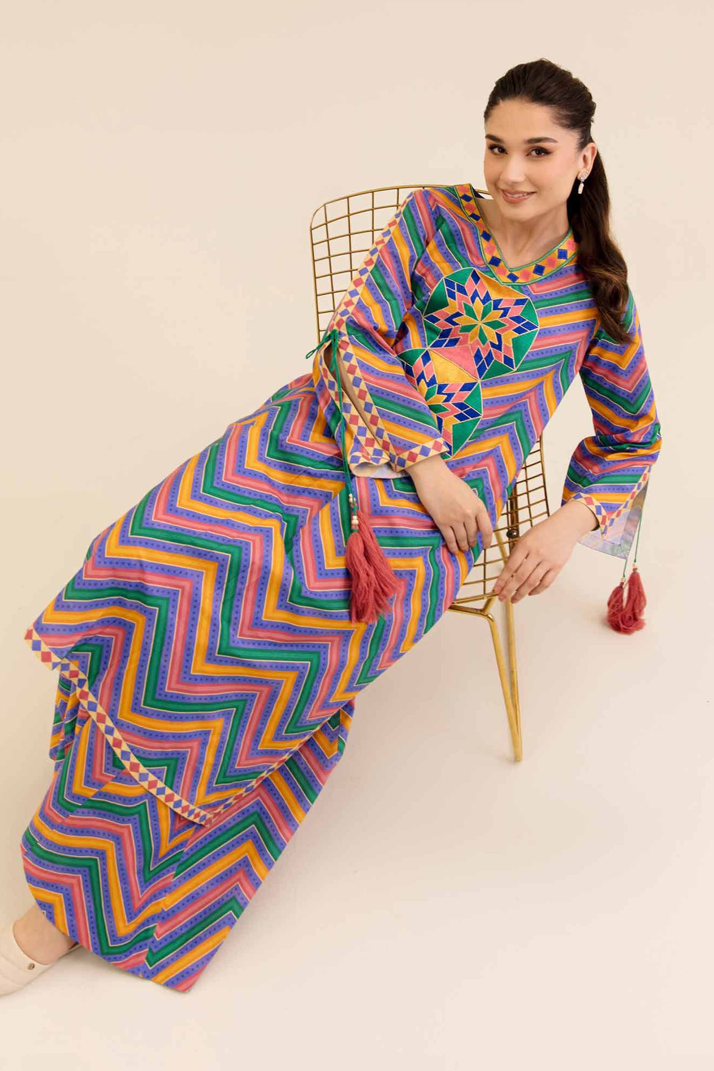 NishatUK - Multi Embroidered  Cotton 2-piece unstitched Dress