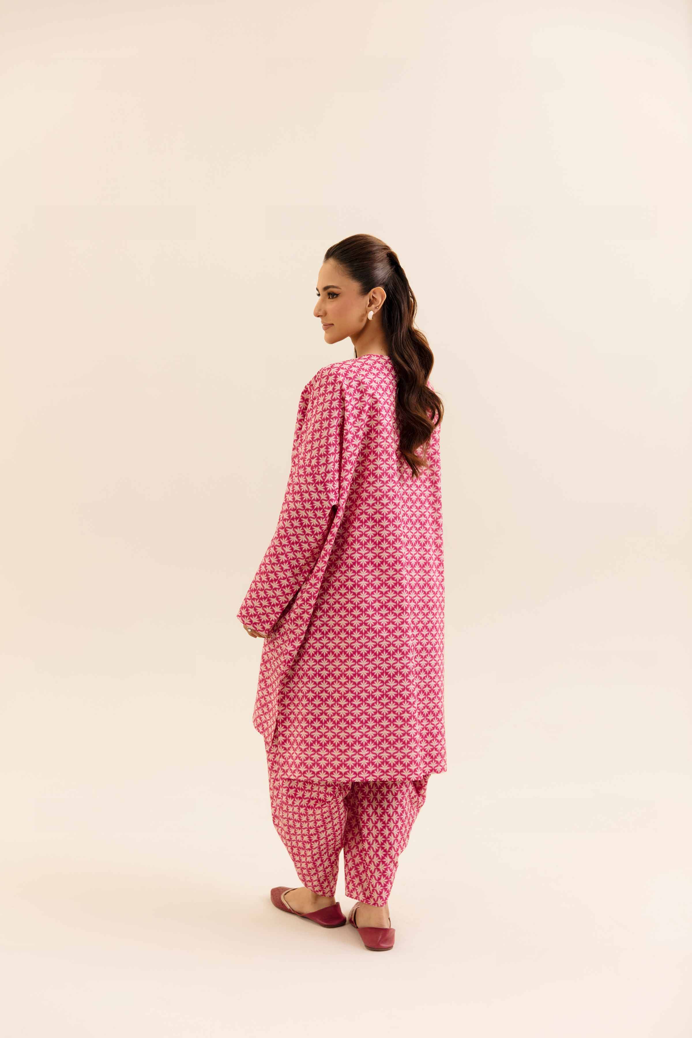 NishatUK - Pink Embroidered  Cotton 2-piece unstitched Dress