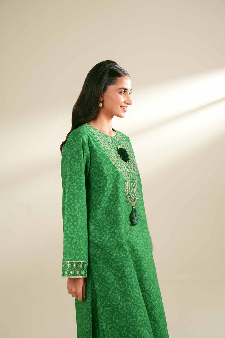 2 Piece Printed Embroidered Unsititched Any Day Suit Green