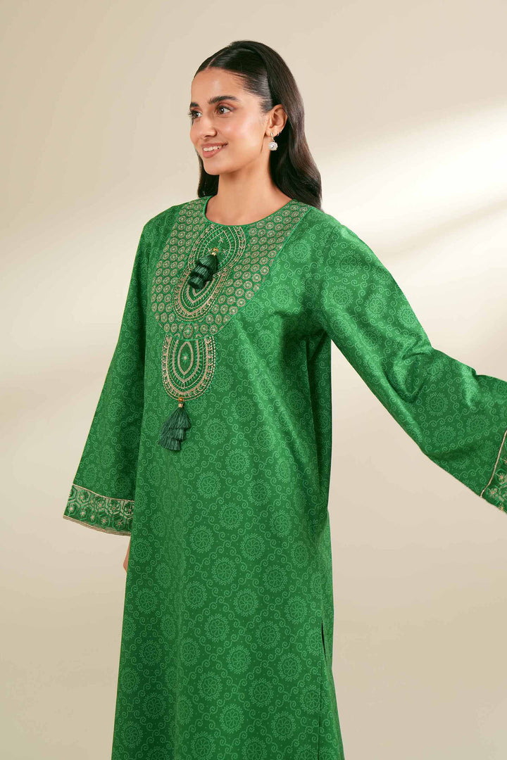 2 Piece Printed Embroidered Unsititched Any Day Suit Green