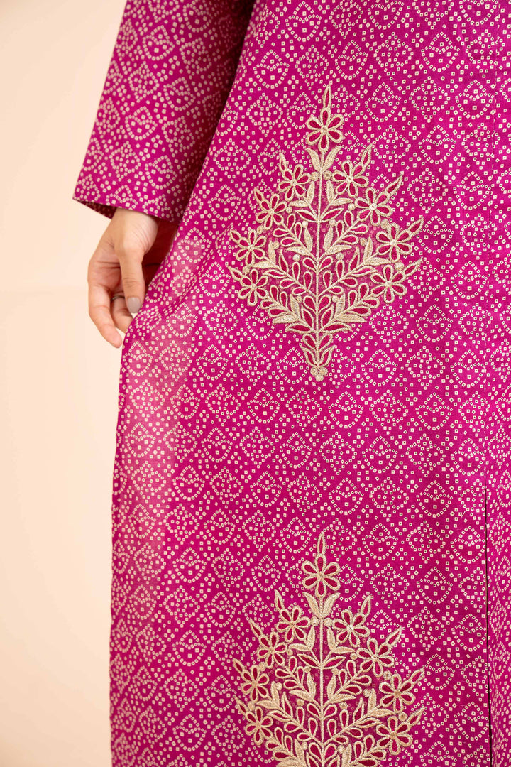 2 Piece Printed Embroidered Unsititched Any Day Suit Pink