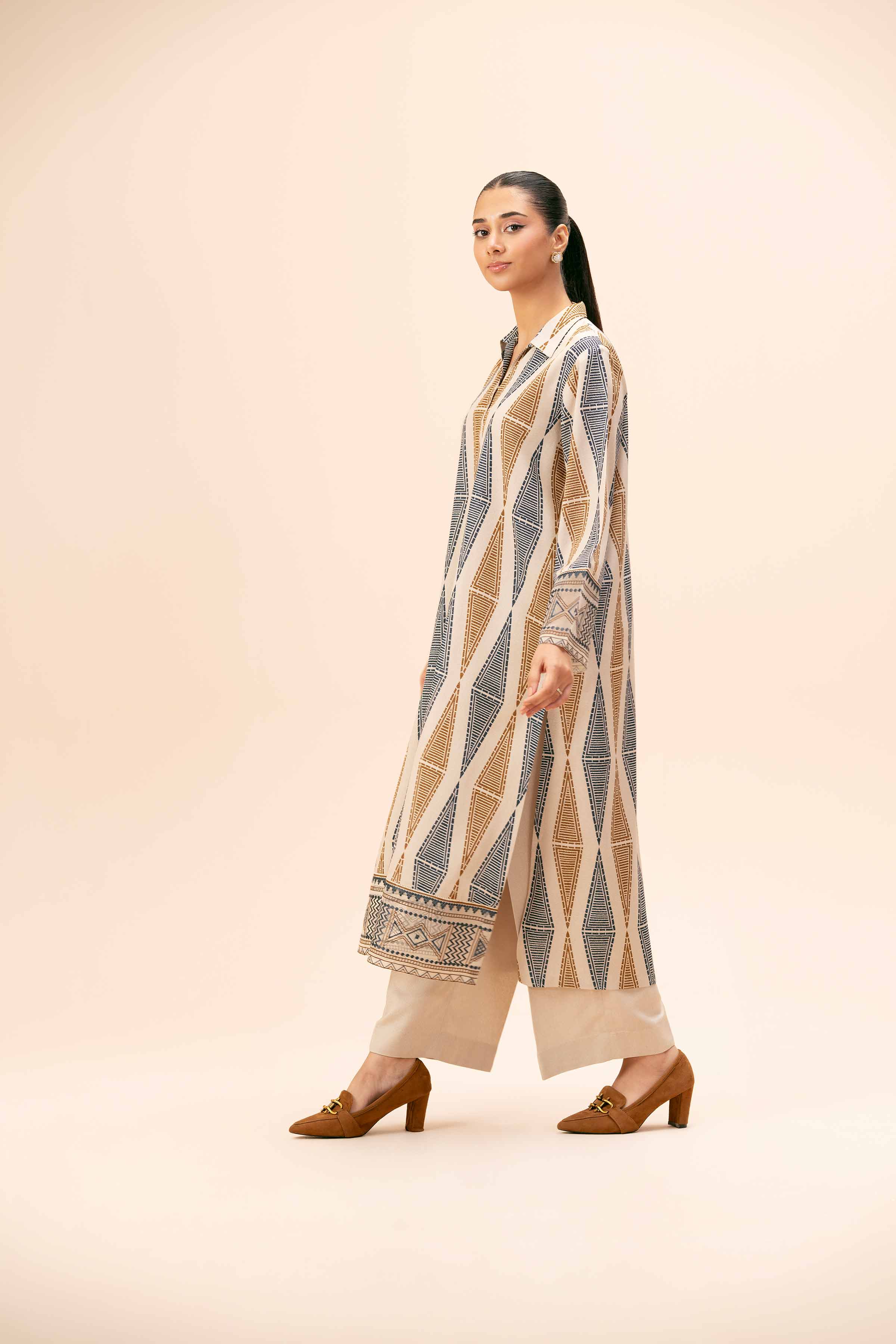 NishatUK - Brown Embroidered  Karandi 2-piece unstitched Dress