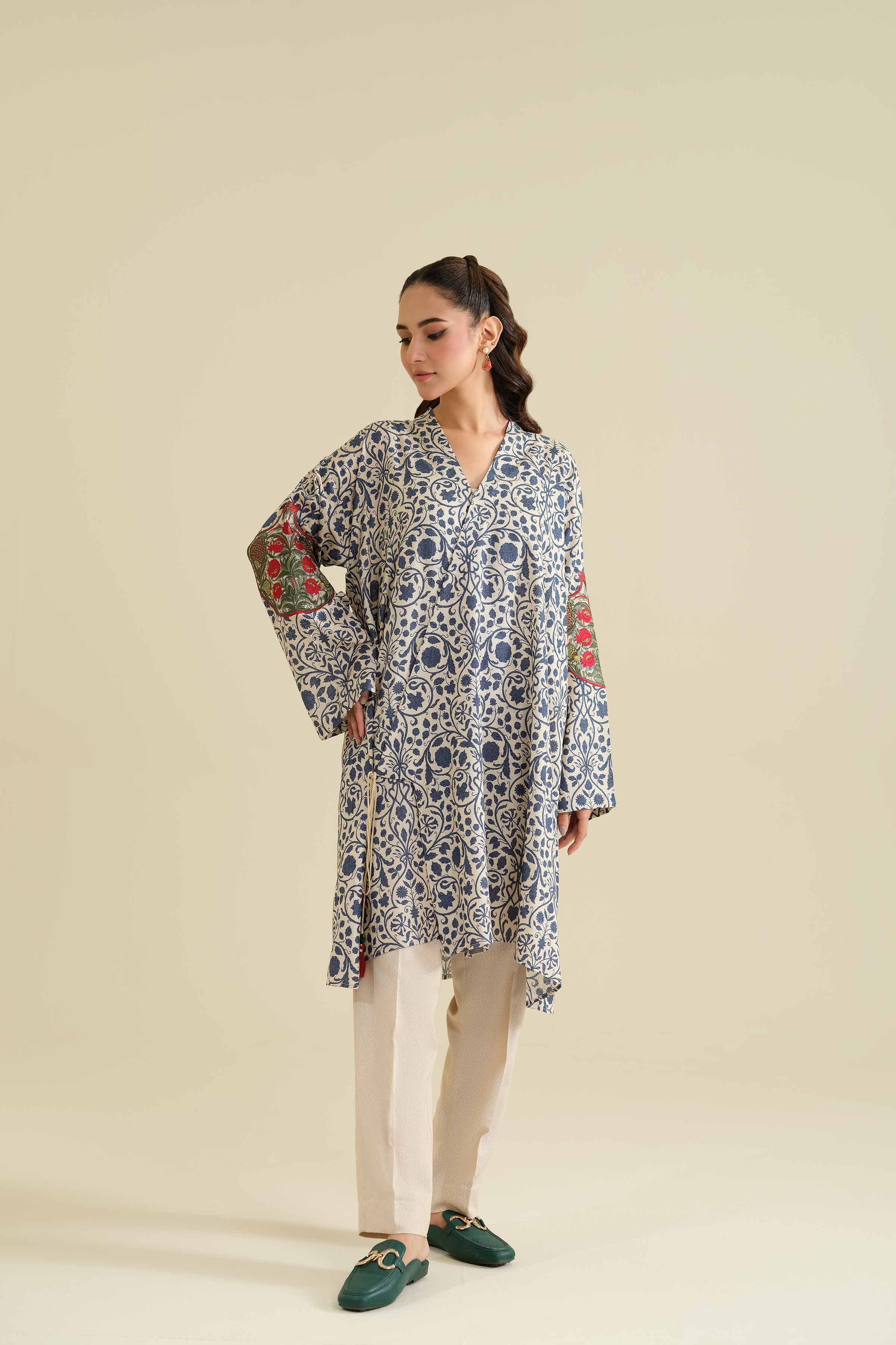 NishatUK - Brown Embroidered  Karandi 2-piece unstitched Dress