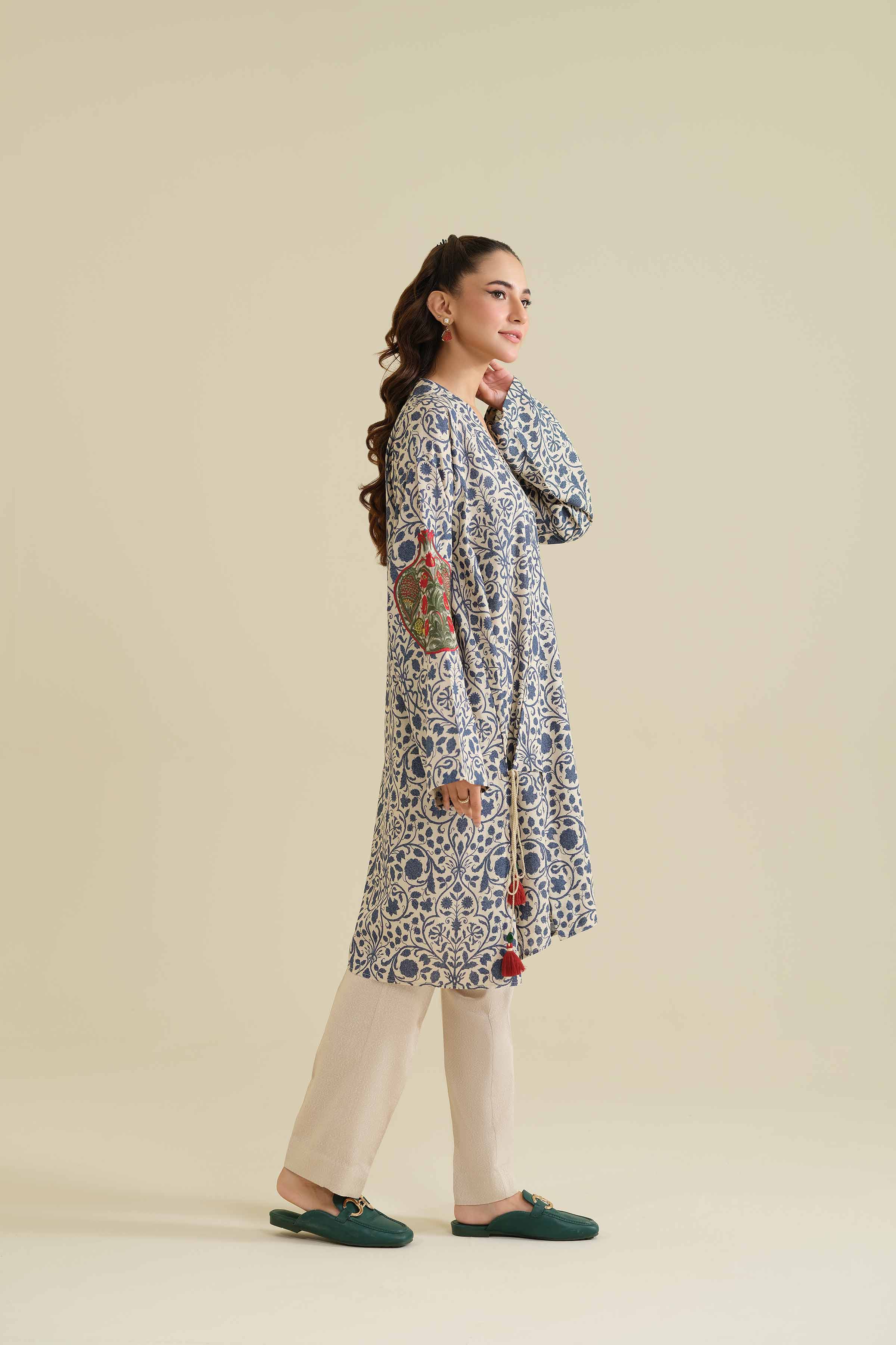 NishatUK - Brown Embroidered  Karandi 2-piece unstitched Dress