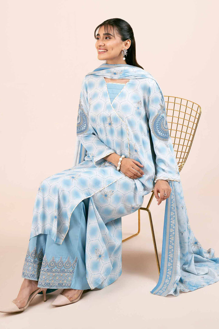 3 Piece Printed Embroidered Unstitched Any Day Suit