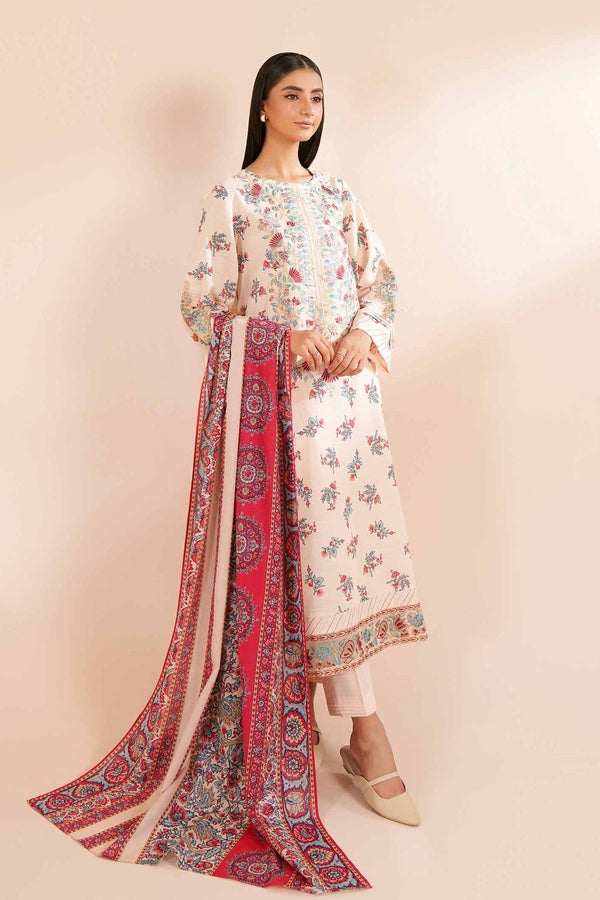 3 Piece - Printed Embroidered Suit - 42404120