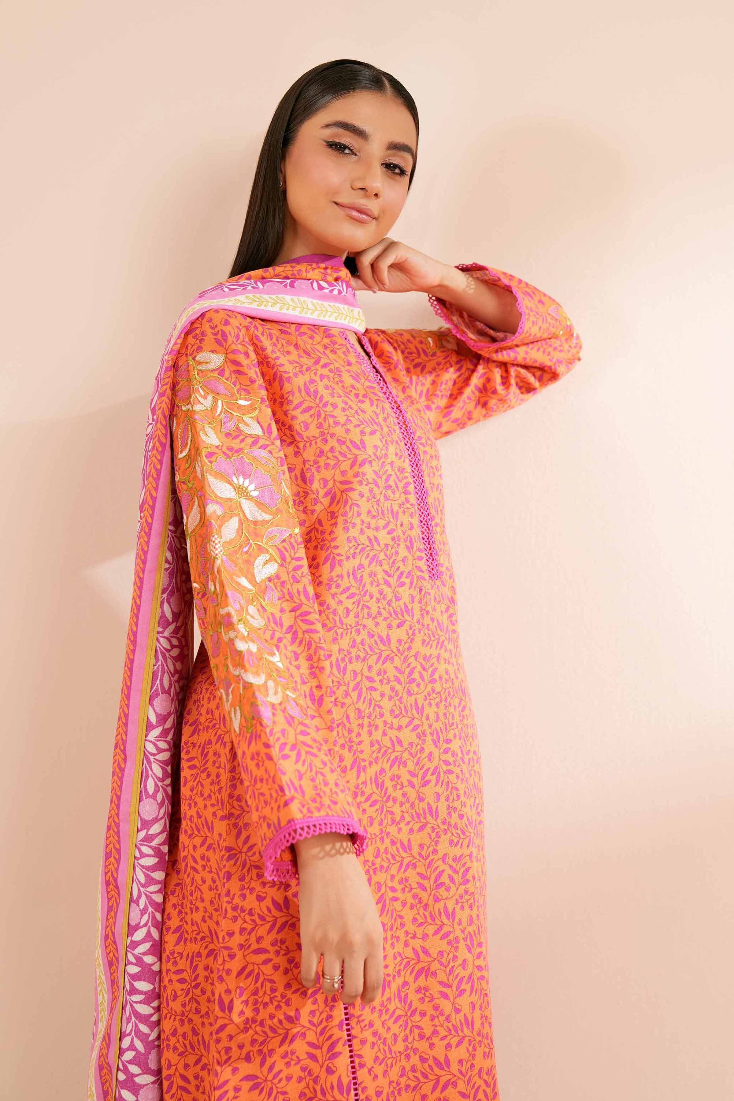 NishatUK - Green Embroidered  Khaddar 3-piece unstitched Suit