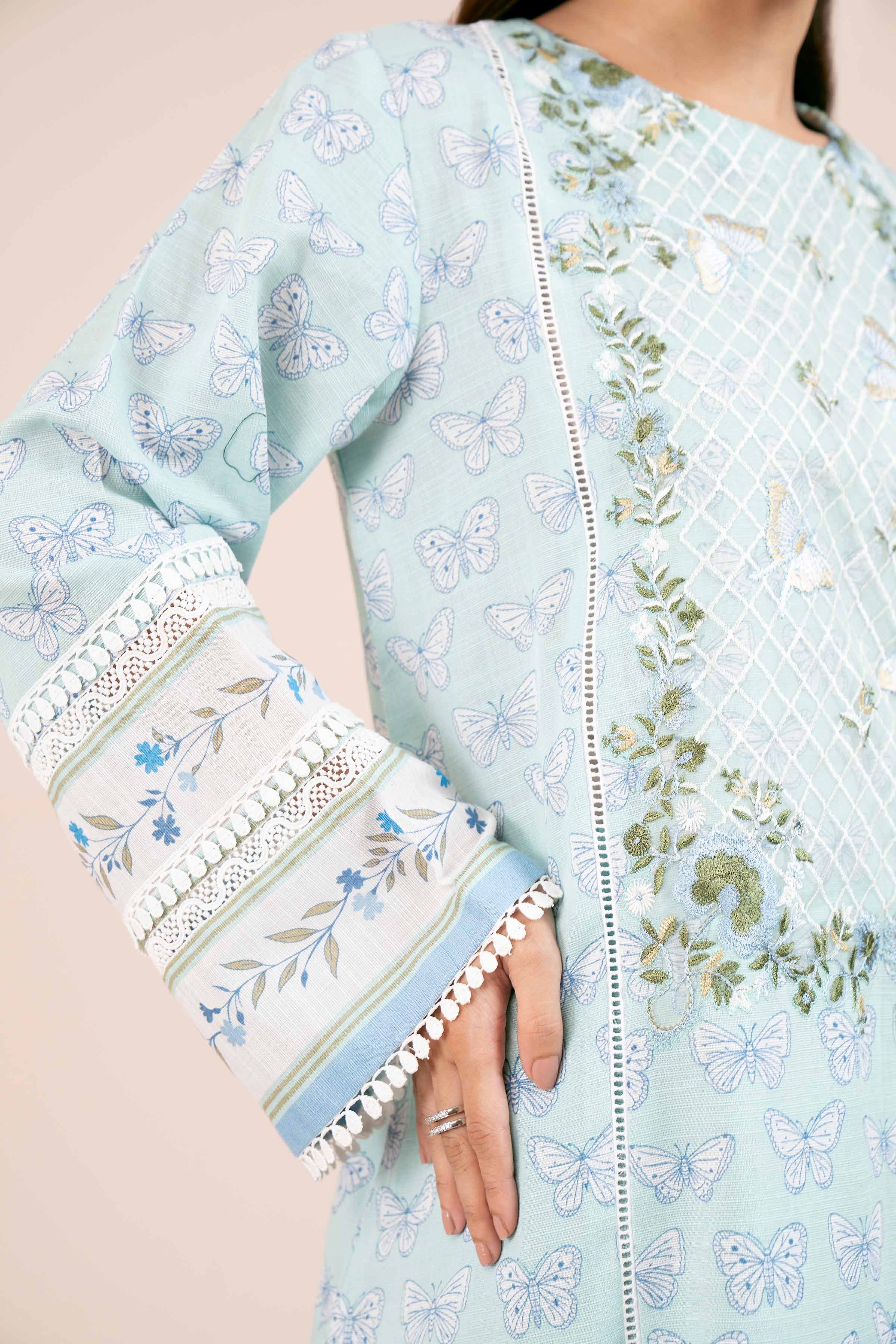 NishatUK - Mint Embroidered  Khaddar 3-piece unstitched Suit