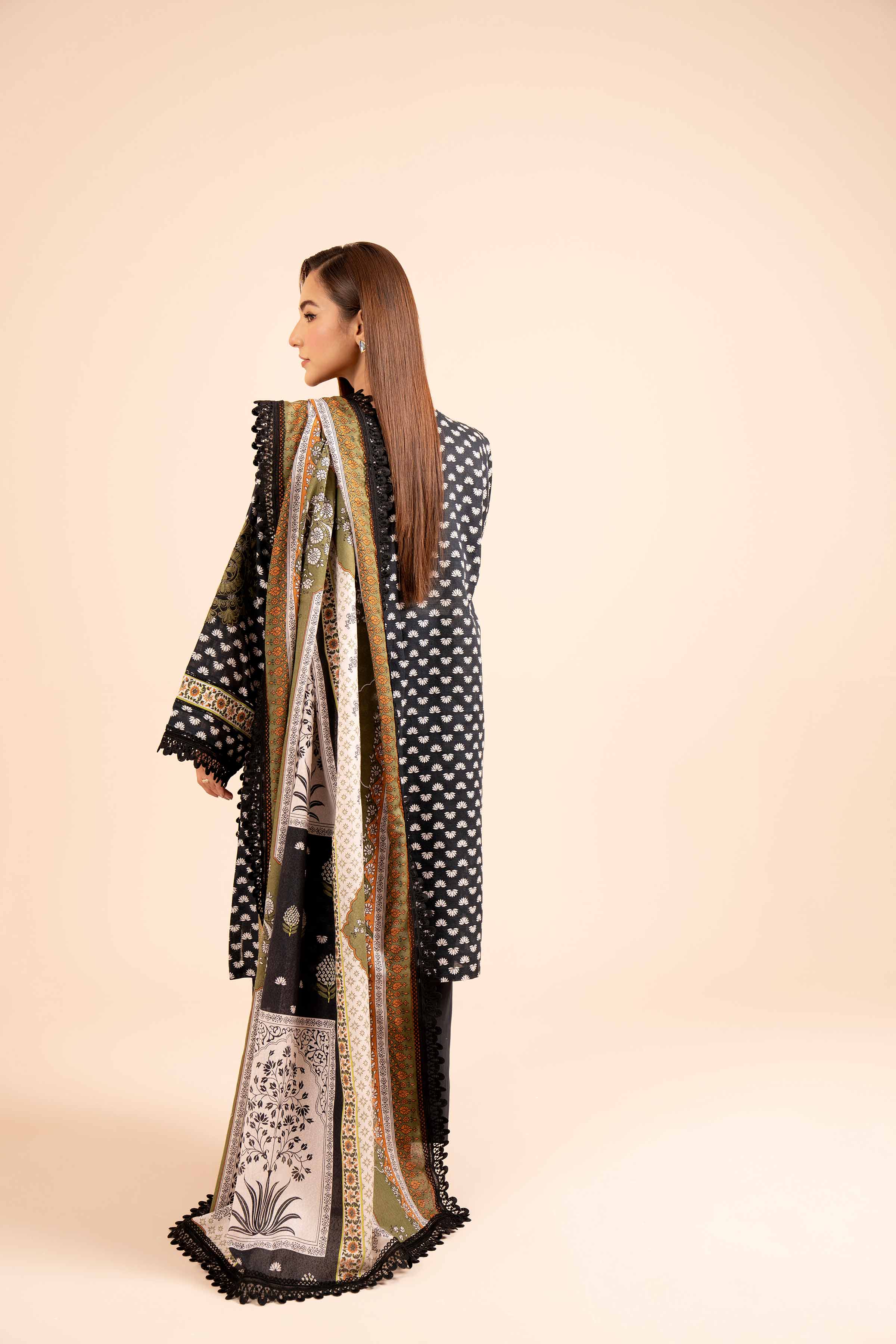 NishatUK - Green Embroidered  Khaddar 3-piece unstitched Suit