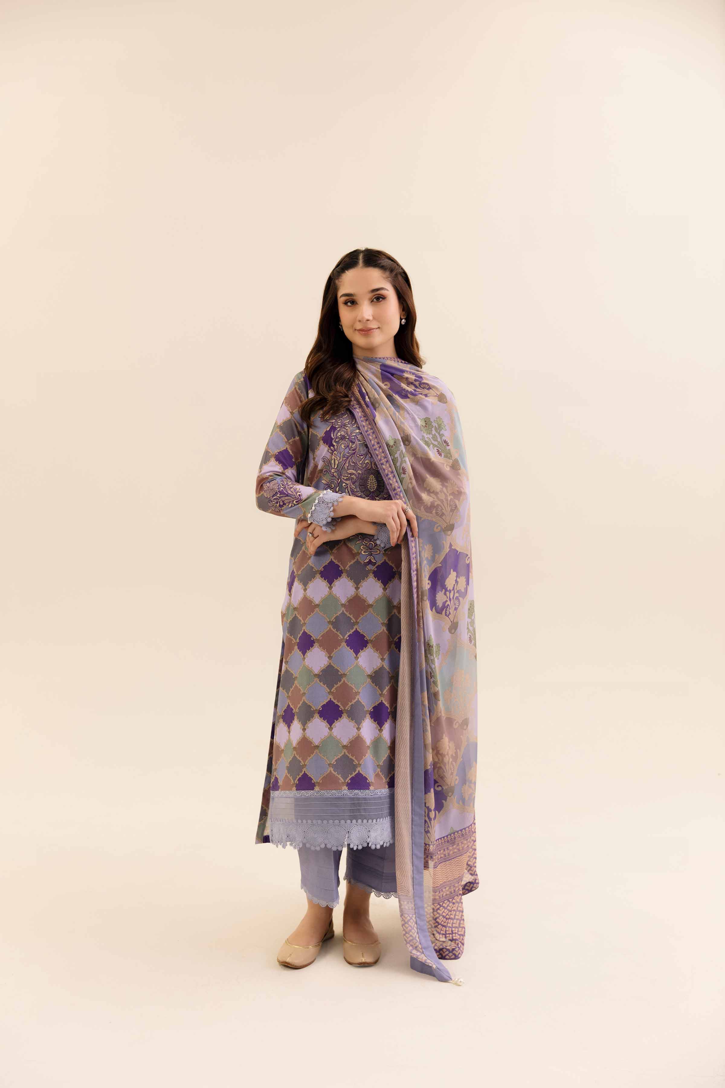 NishatUK - Multi Embroidered  Cotton 3-piece unstitched Suit