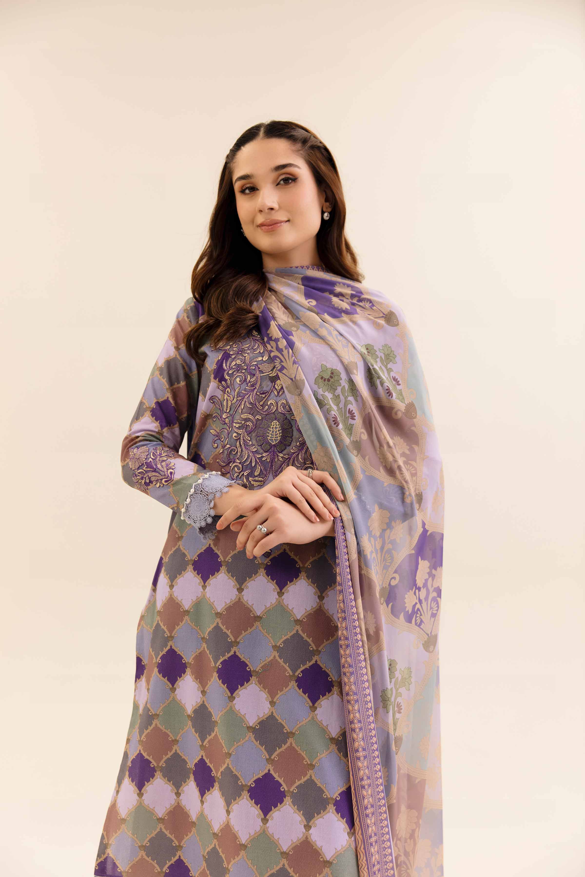 NishatUK - Multi Embroidered  Cotton 3-piece unstitched Suit