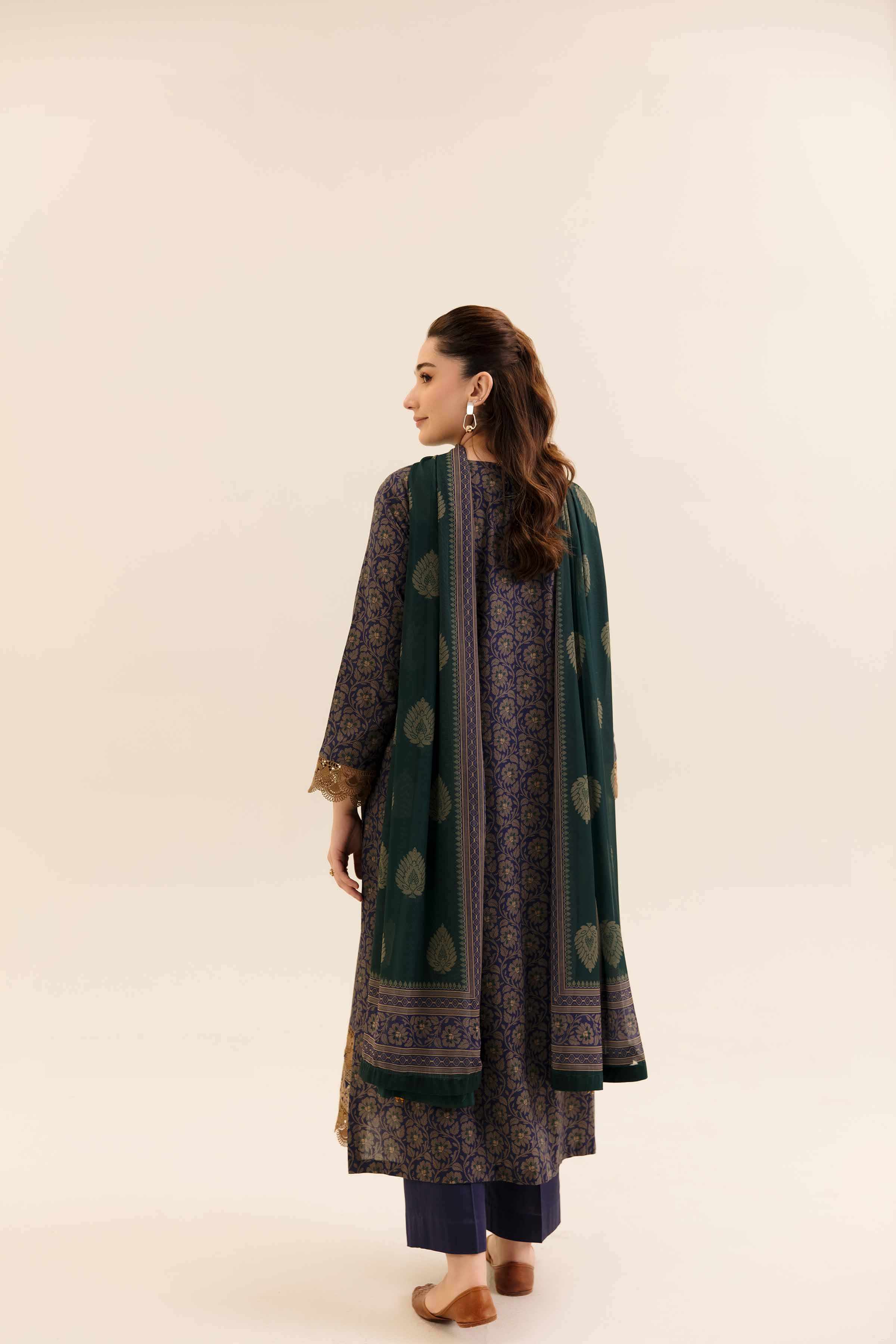 NishatUK - Purple Embroidered  Cotton 3-piece unstitched Suit