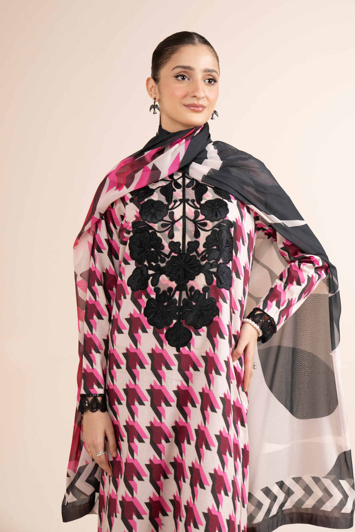 3 Piece Printed Embroidered Unstitched Any Day Suit