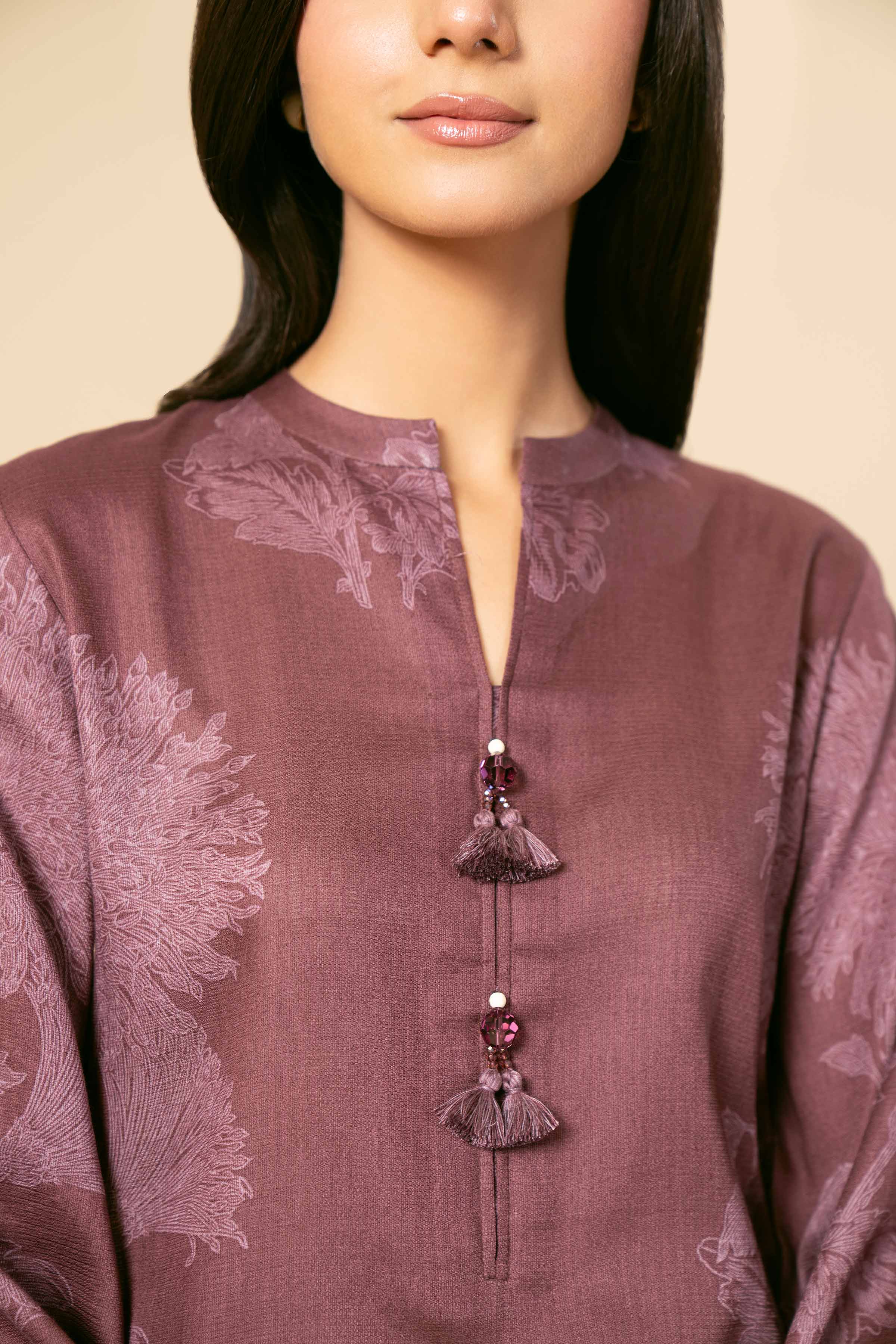 NishatUK - Purple Embroidered  Cotton 3-piece unstitched Suit