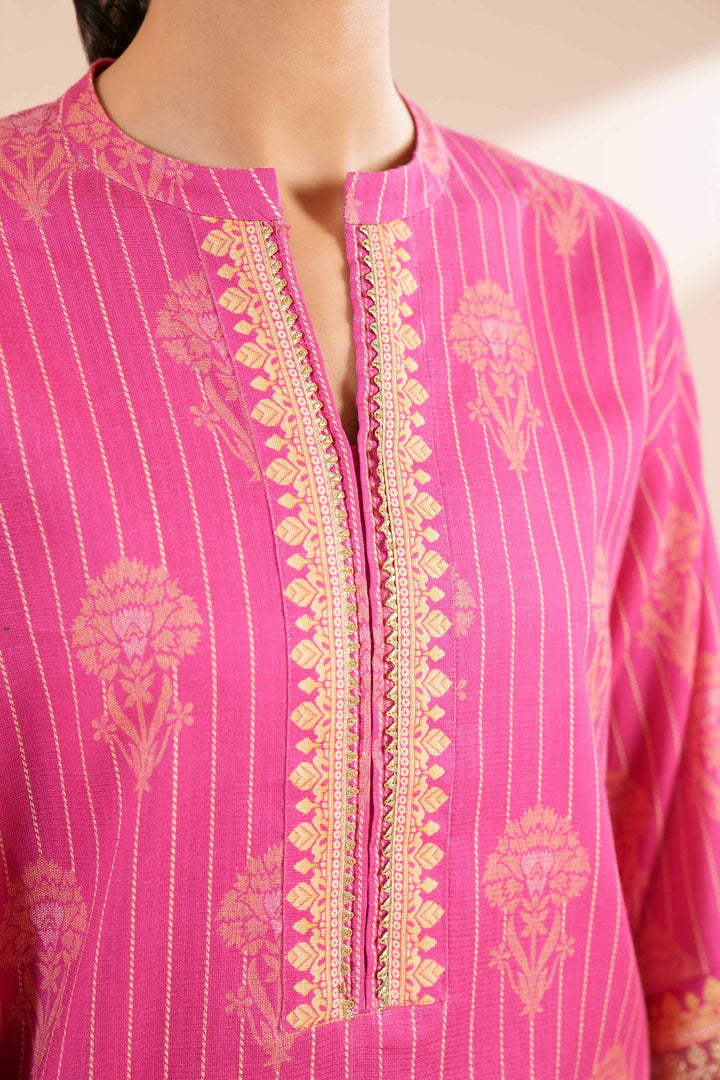 3 Piece Printed Embroidered Unstitched Any Day Suit Pink