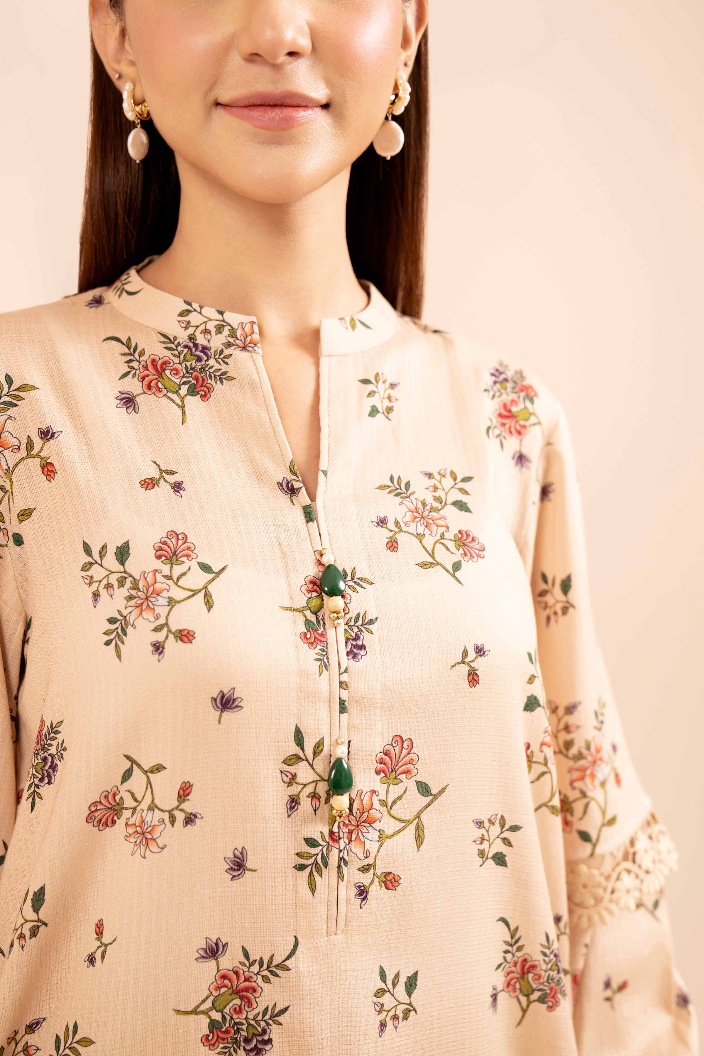 NishatUK - Skin Printed Cotton 3-piece unstitched Suit
