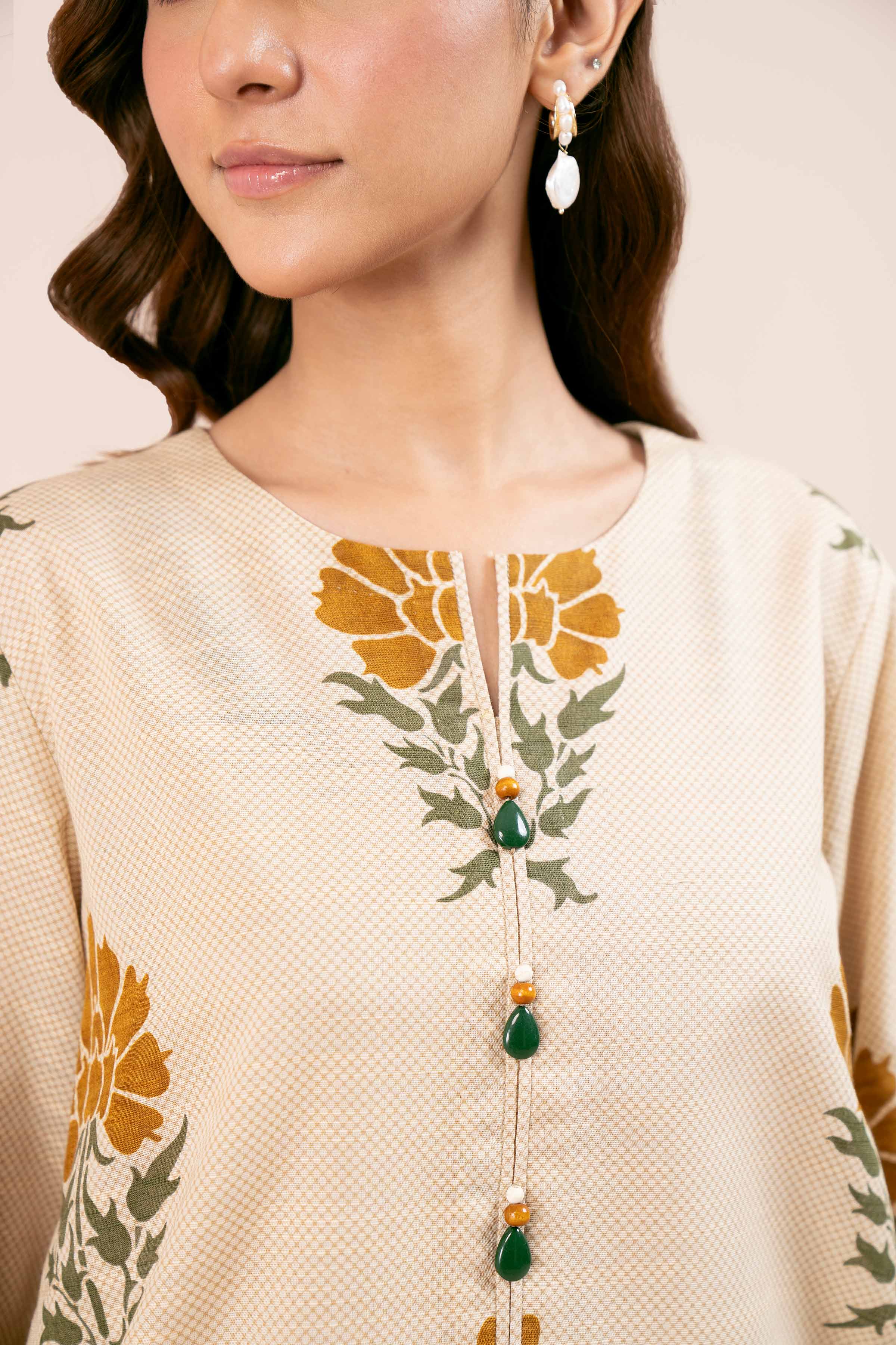 NishatUK - Skin Printed Khaddar 3-piece unstitched Suit