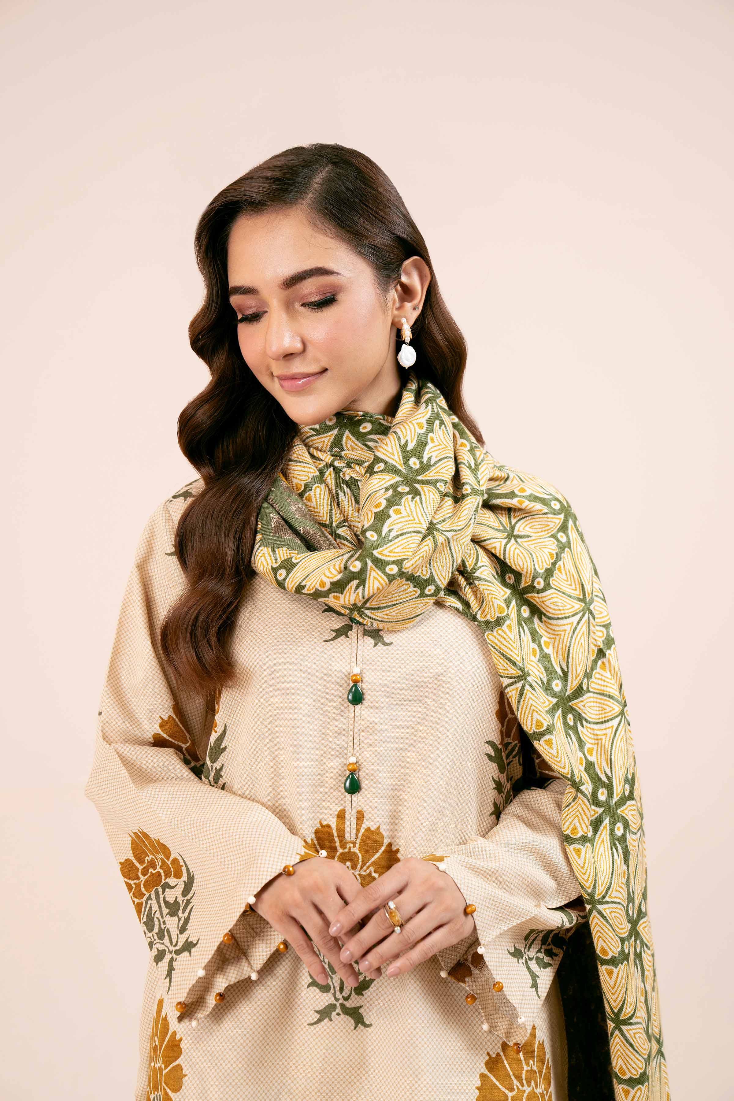 NishatUK - Skin Printed Khaddar 3-piece unstitched Suit