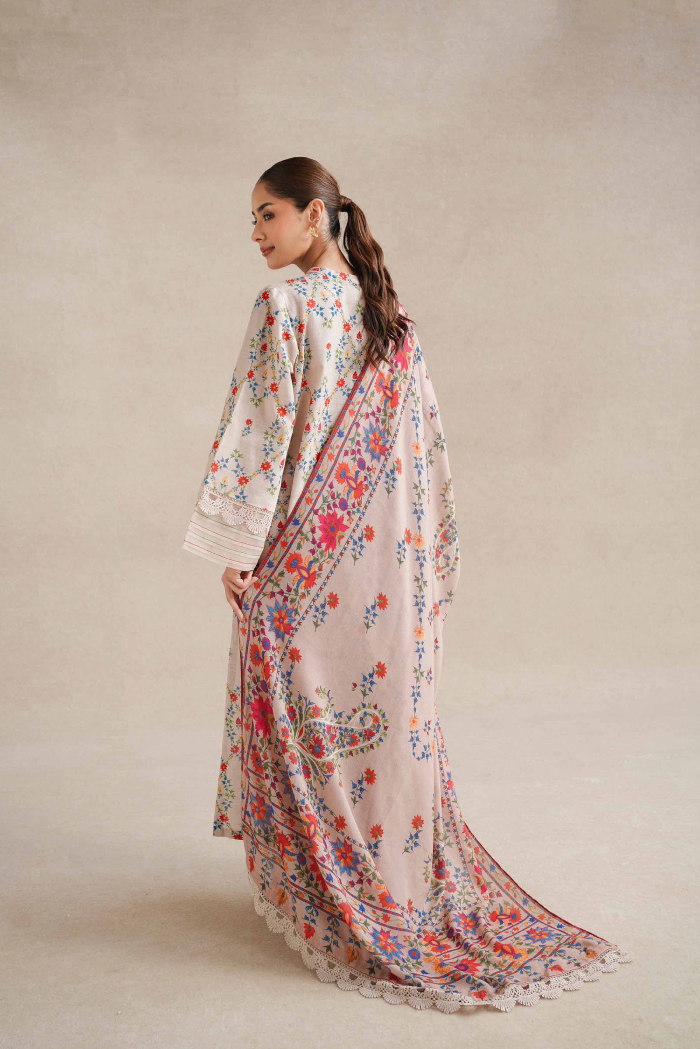 NishatUK - Skin Embroidered  Khaddar 3-piece unstitched Suit