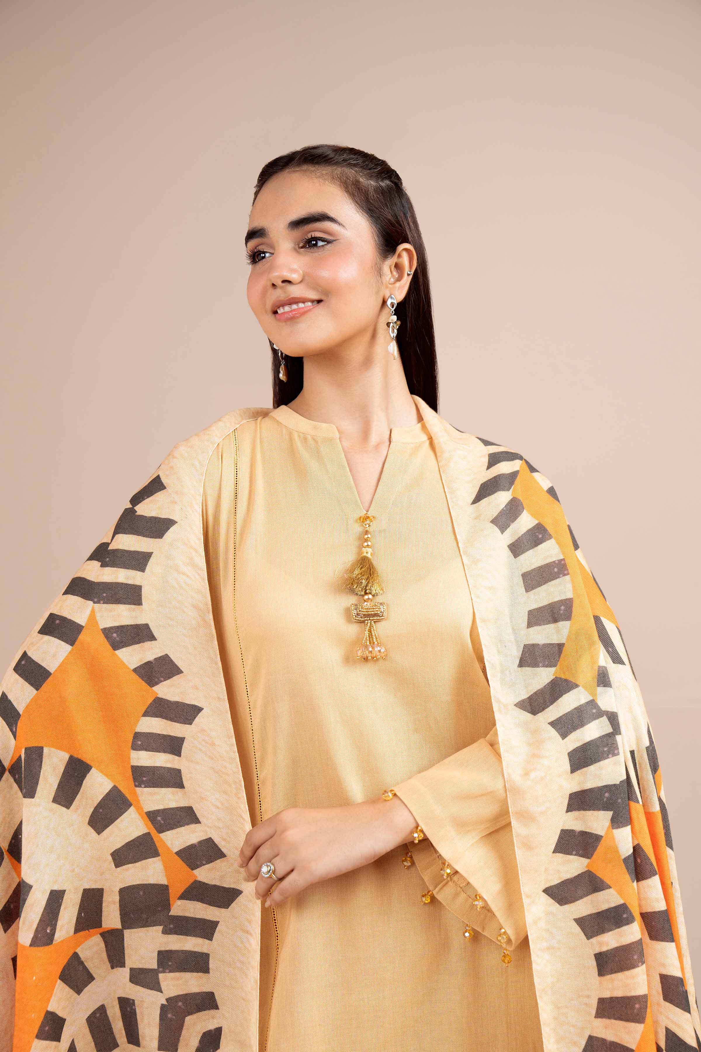 NishatUK - Yellow Embroidered  Cotton 3-piece unstitched Suit