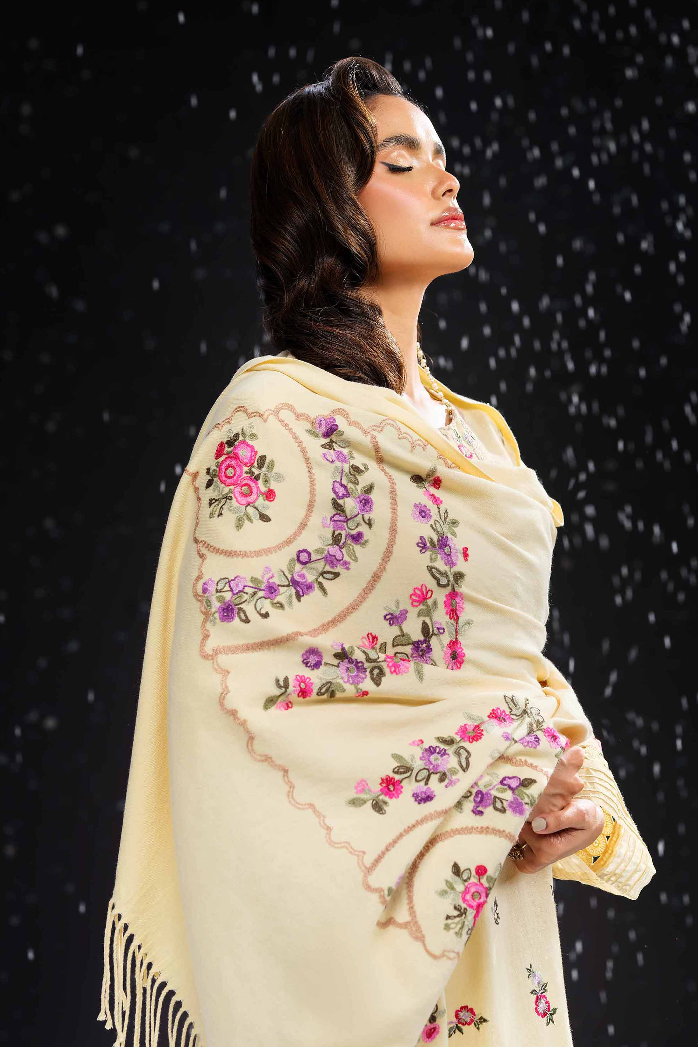 NishatUK - Beige Embroidered   Cotton 3-piece unstitched Suit