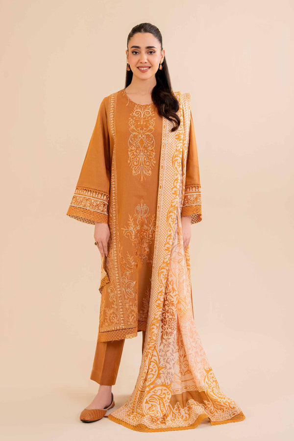 3 Piece - Yarn Dyed Embroidered Suit - 42404329