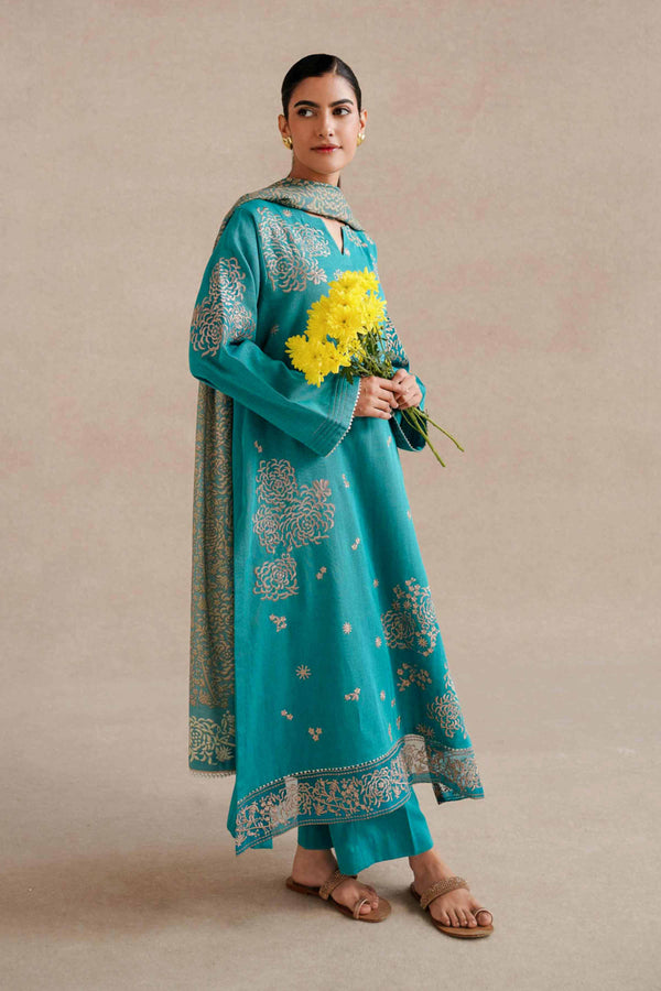 3 Piece - Yarn Dyed Embroidered Suit - 42404332