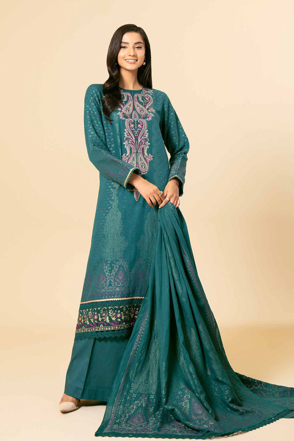 3 Piece - Jacquard Embroidered Suit - 42404355