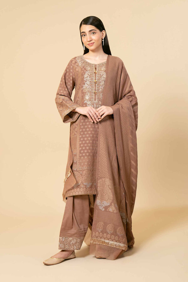 3 Piece - Jacquard Embroidered Suit - 42404358