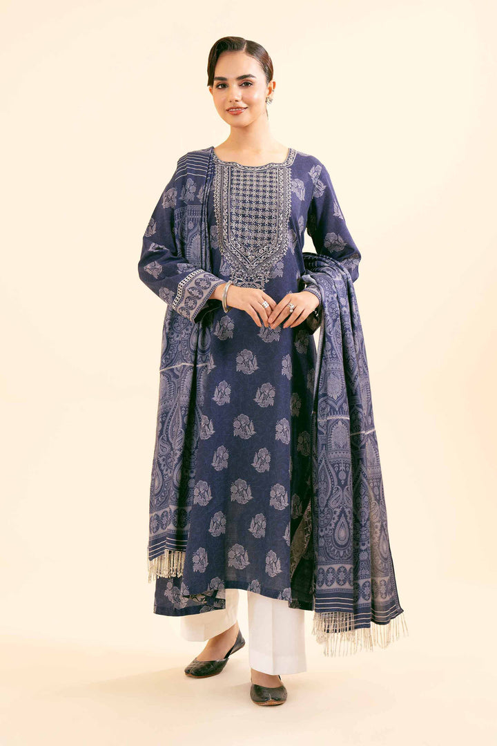 2 Piece  Printed Embroidered Winter Collection Suit  