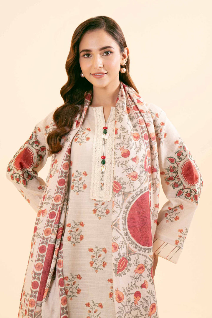 2 Piece  Printed Embroidered Winter Collection Suit  