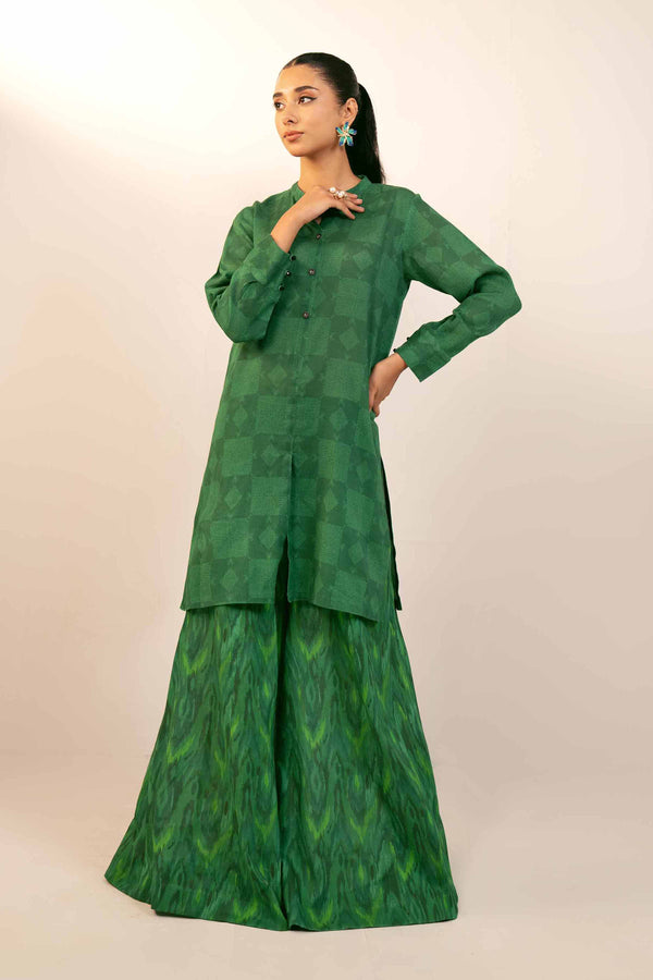 NishatUK - Brown Printed  Cotton 2-piece unstitched Dress