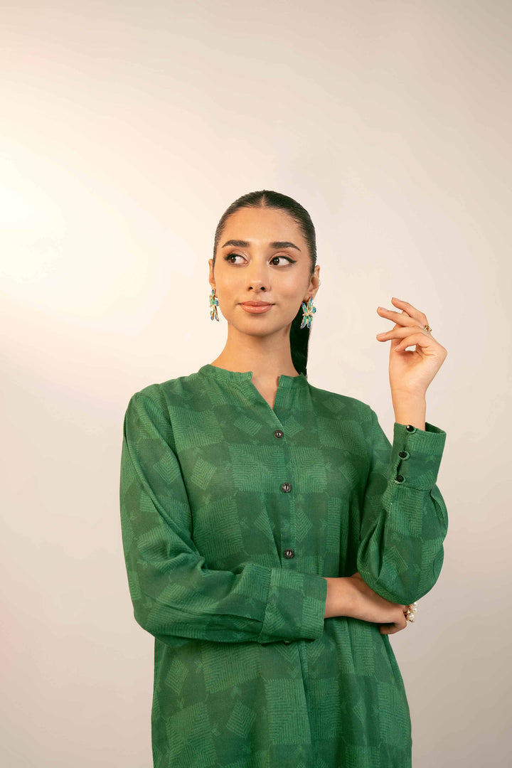 NishatUK - Brown Printed  Cotton 2-piece unstitched Dress