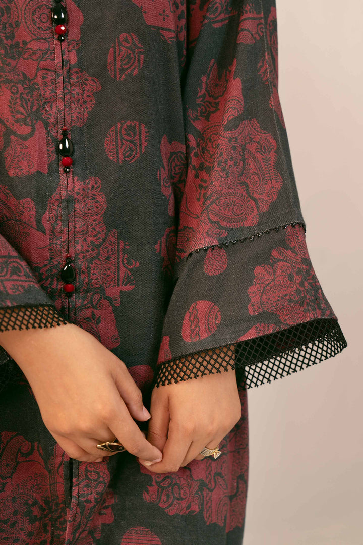 NishatUK - Brown Printed  Cotton 2-piece unstitched Dress