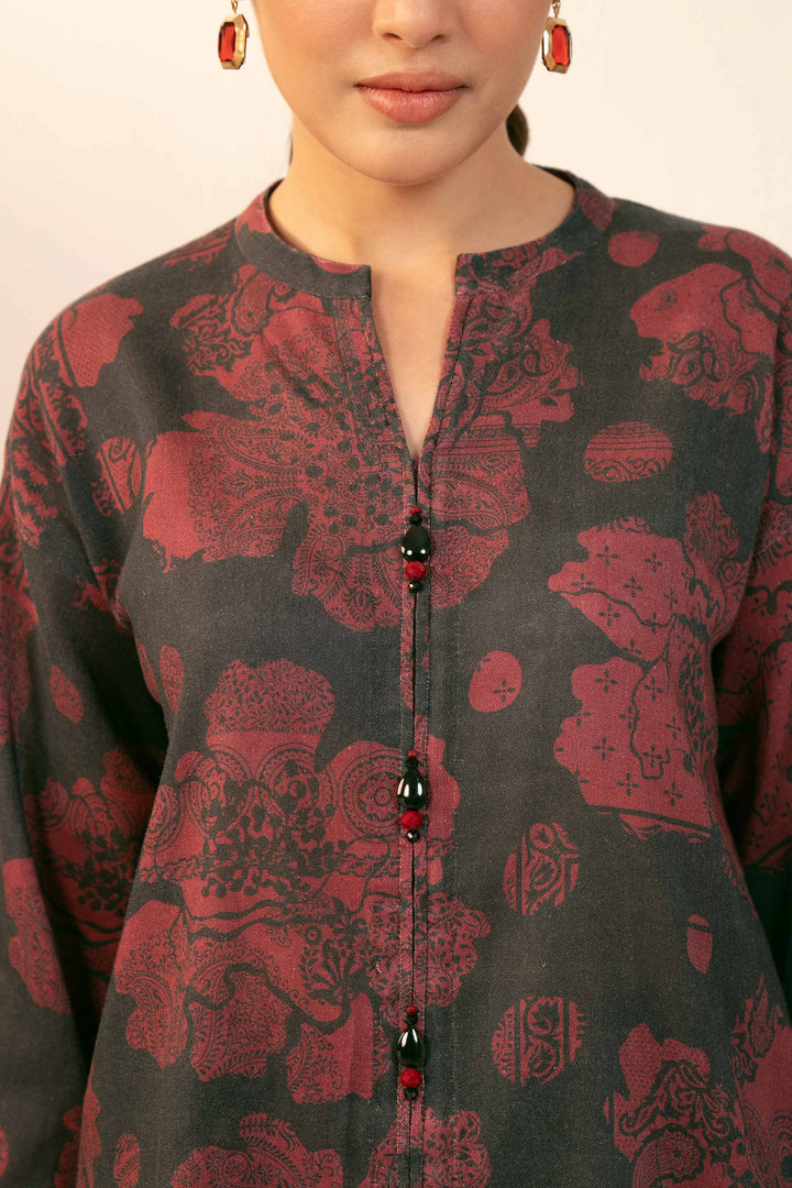 NishatUK - Brown Printed  Cotton 2-piece unstitched Dress