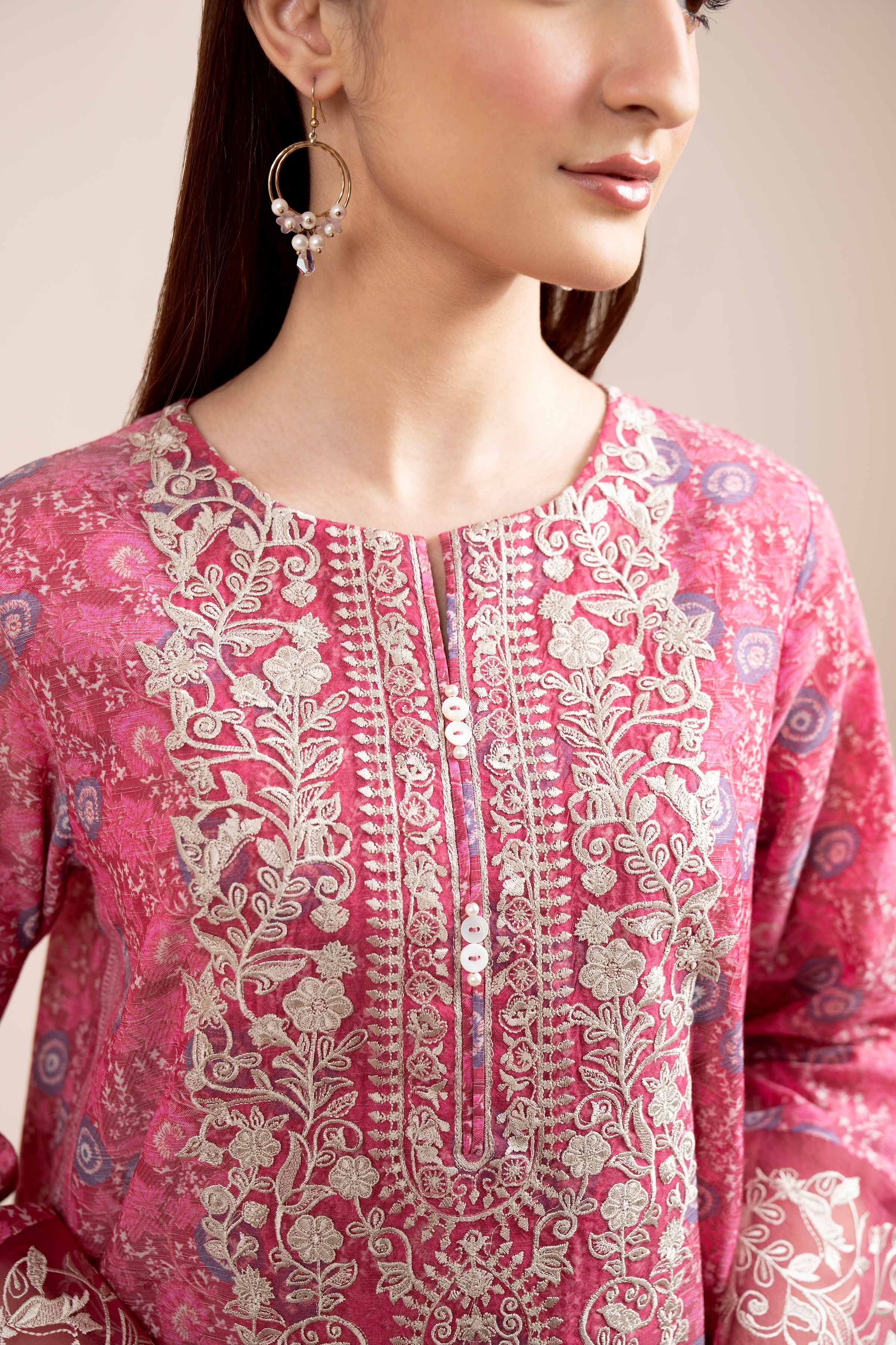 NishatUK - Marsala Embroidered  Tropical 2-piece unstitched Dress