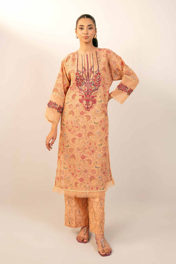 2 Piece - Digital Printed Embroidered Suit - 42404435