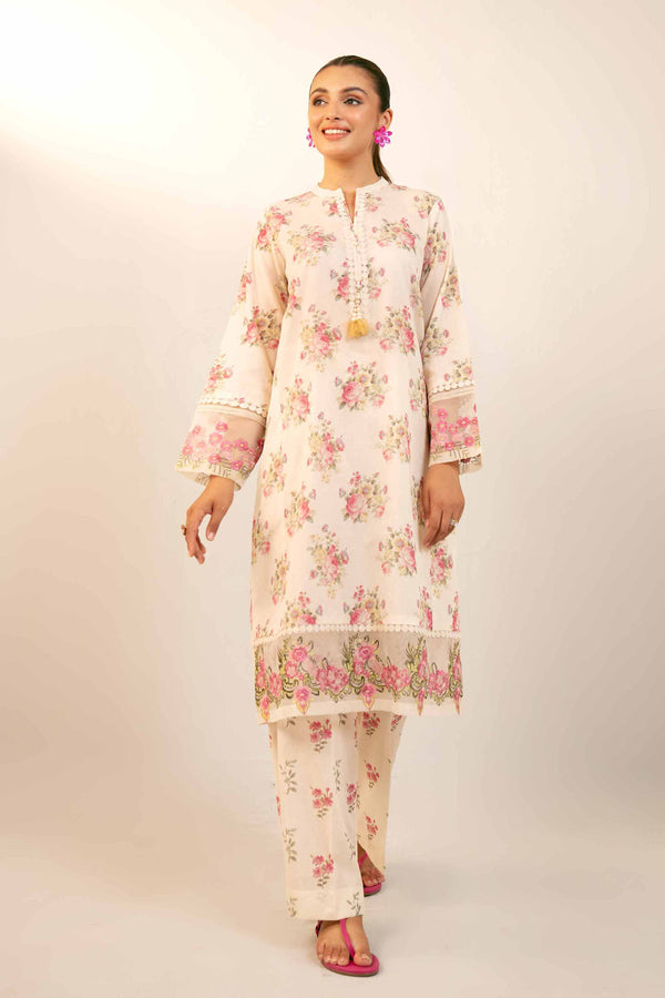 2 Piece - Digital Printed Embroidered Suit - 42404438