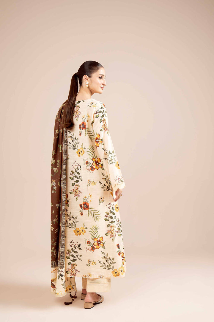 NishatUK - Brown Printed Cotton 3-piece unstitched Suit