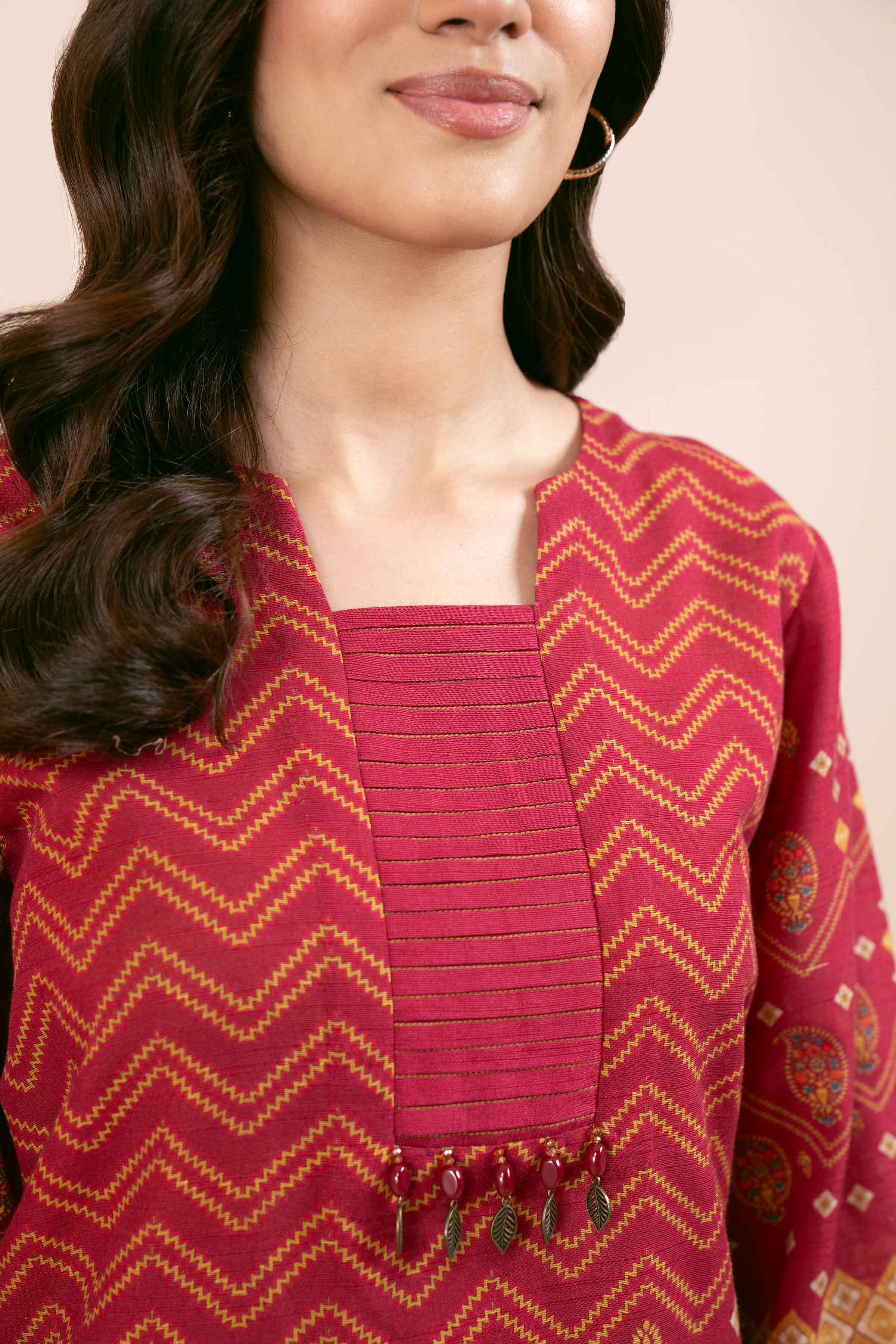 NishatUK - Brown Printed Cotton 3-piece unstitched Suit