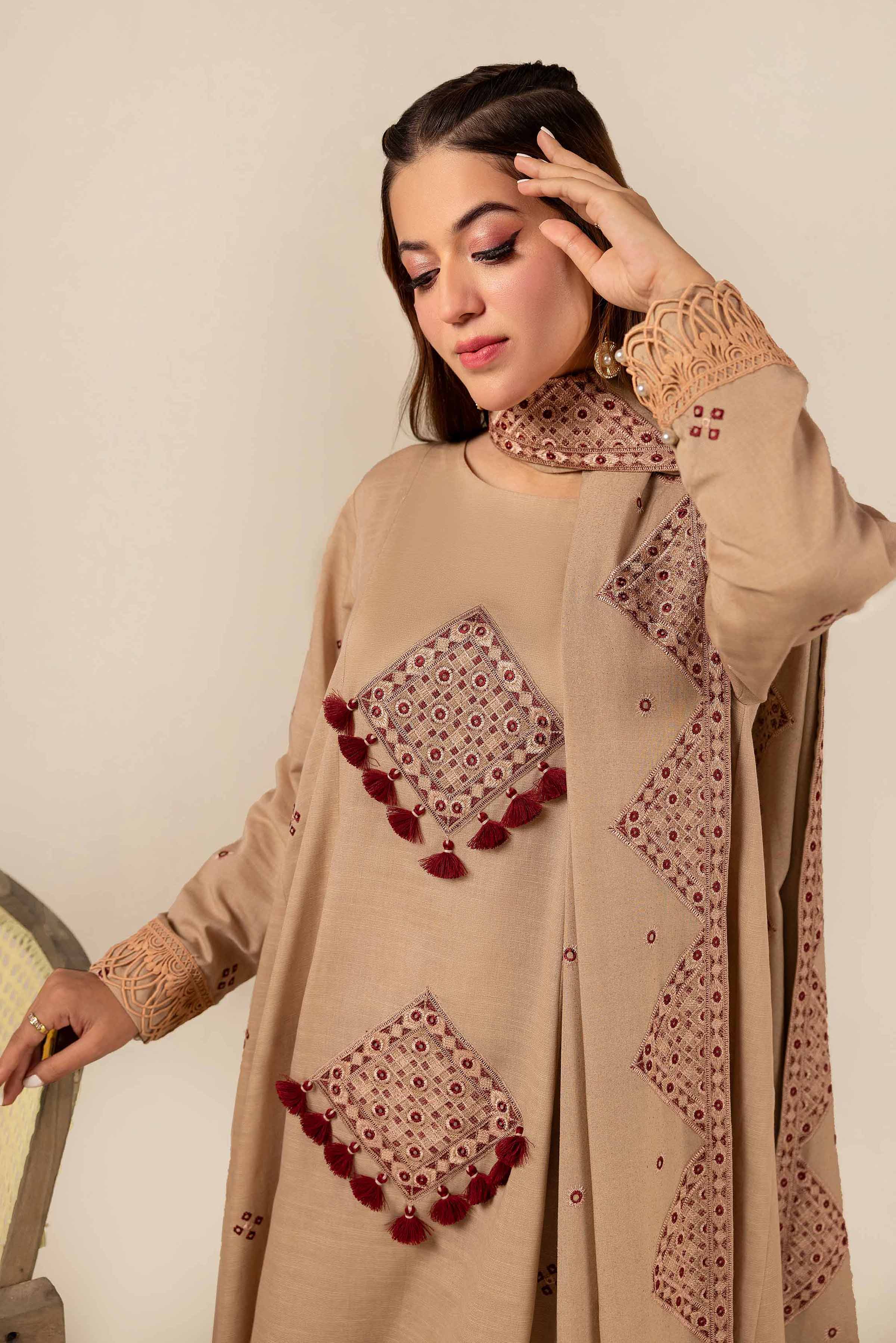 NishatUK - Pashmina Embroidered  Khaddar 3-piece unstitched Suit