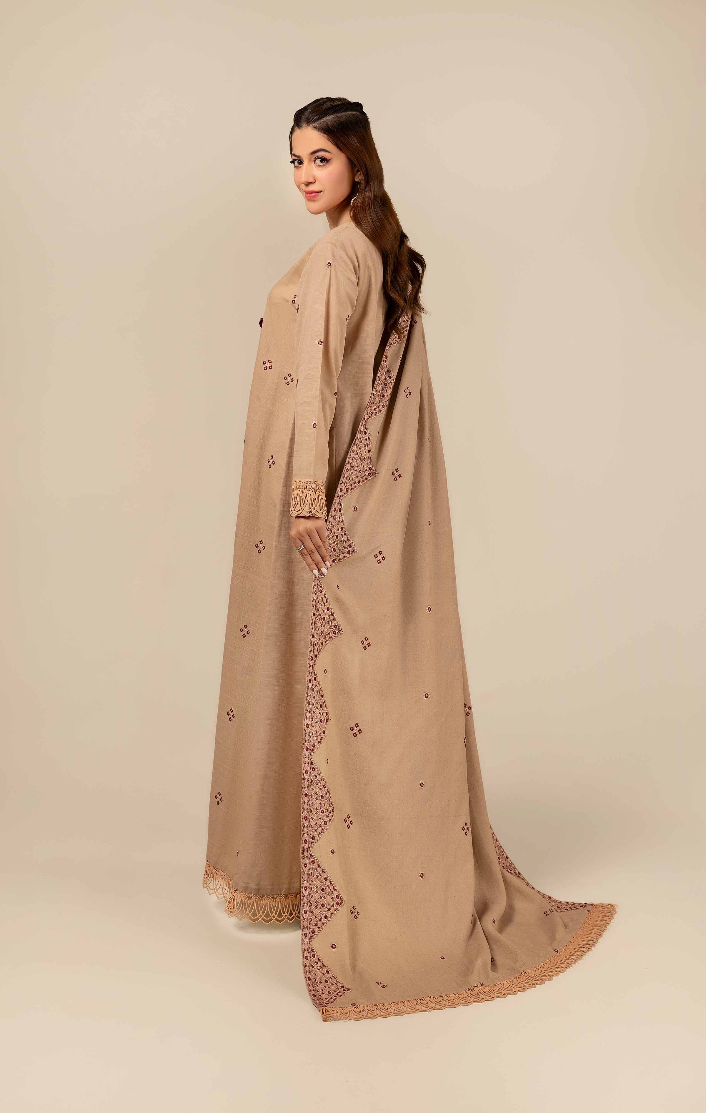 NishatUK - Pashmina Embroidered  Khaddar 3-piece unstitched Suit