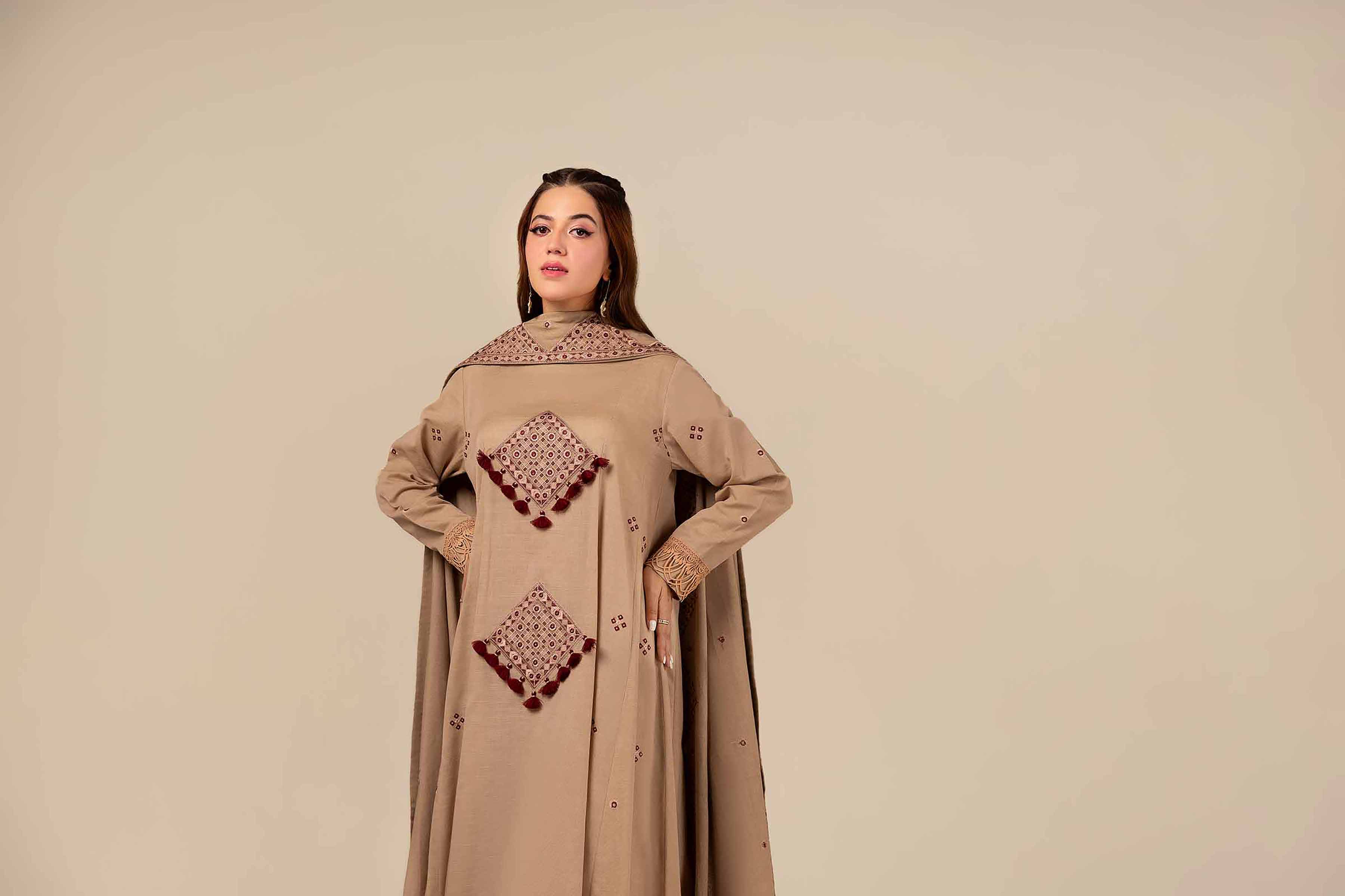 NishatUK - Pashmina Embroidered  Khaddar 3-piece unstitched Suit